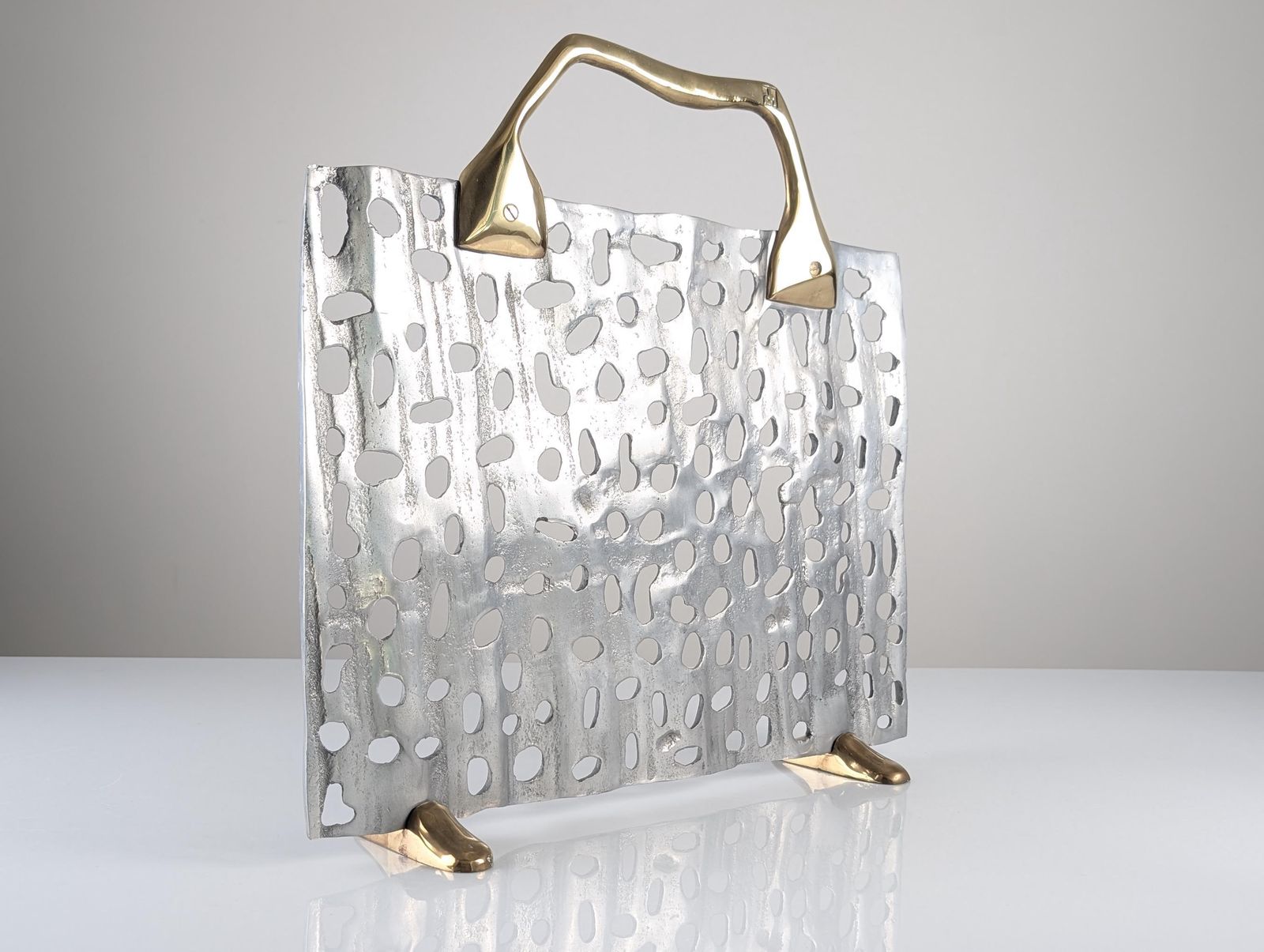Sculptural Spark Arrestor In Brass And Aluminum By David Marshall, 1980s photo vintage