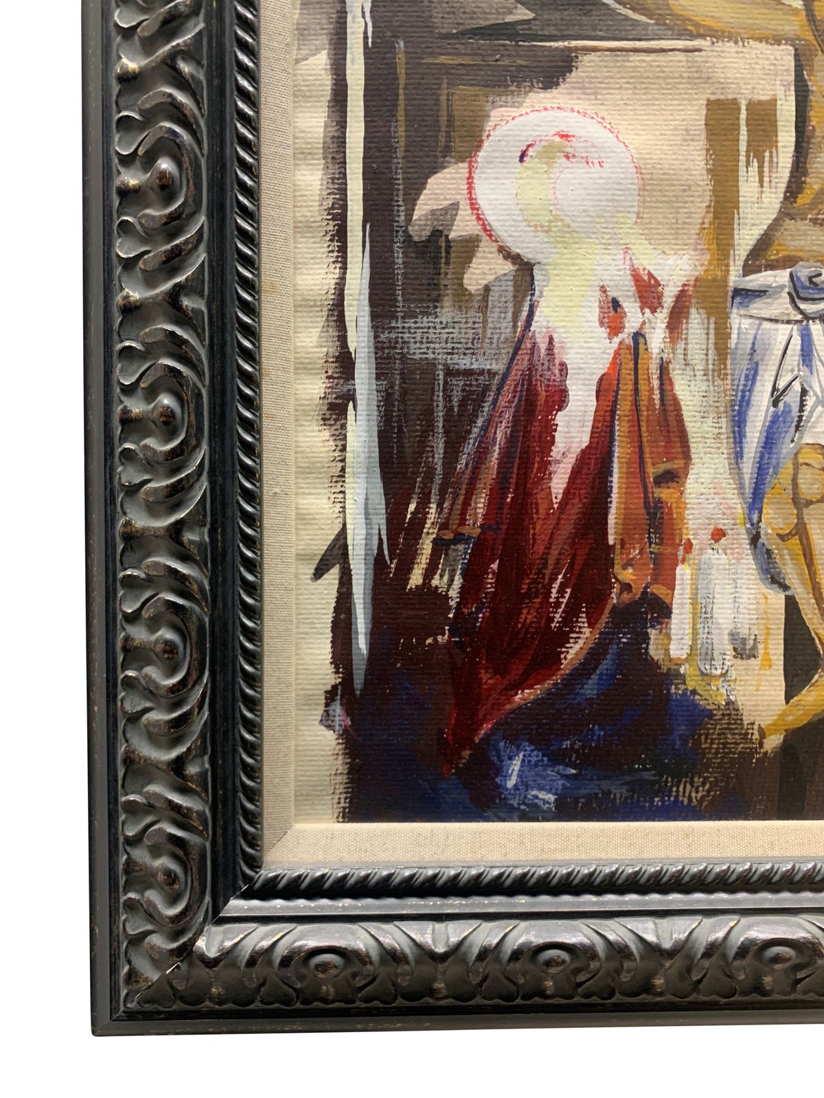 An English Framed Oil Of The Crucifixion photo Art