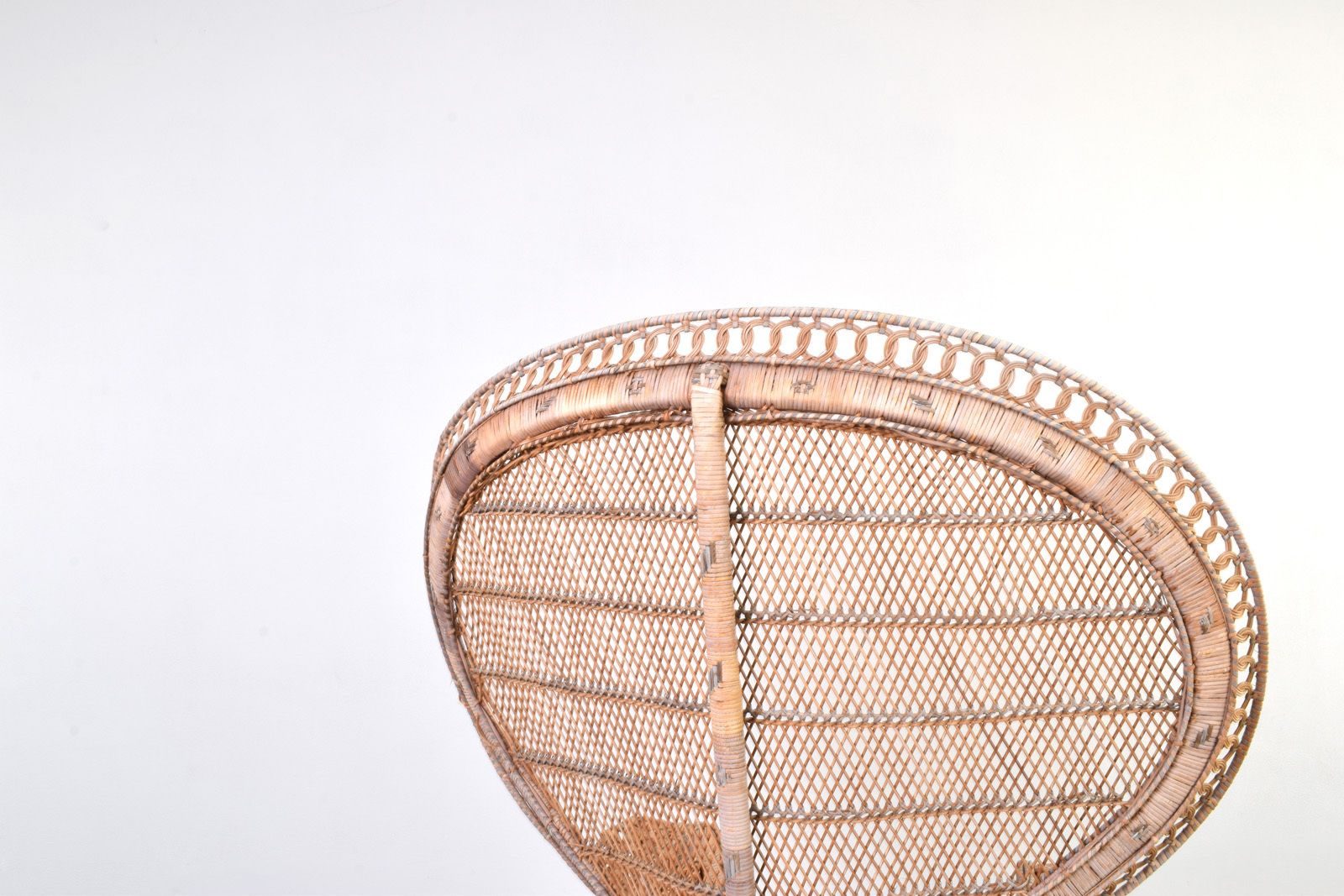 photo buy Mid Century Wicker Peacock Emmanuelle Chair From Kok Maison, 1970s