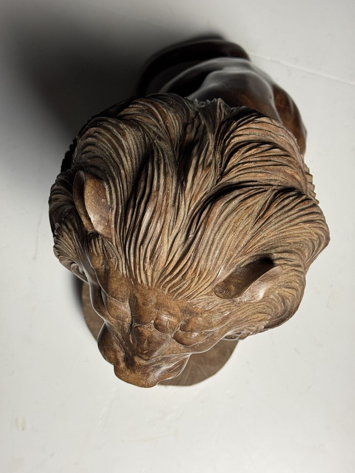 Woodcarving Statue Lion Asian, Late 20th Century photo for sale