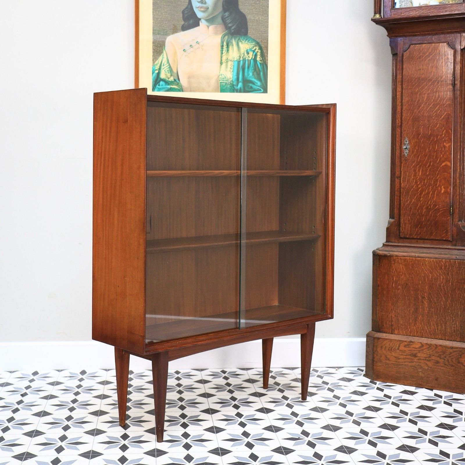 photo vintage Teak Bookcase Richard Hornby For Fyne Ladye Teak Mid Century.