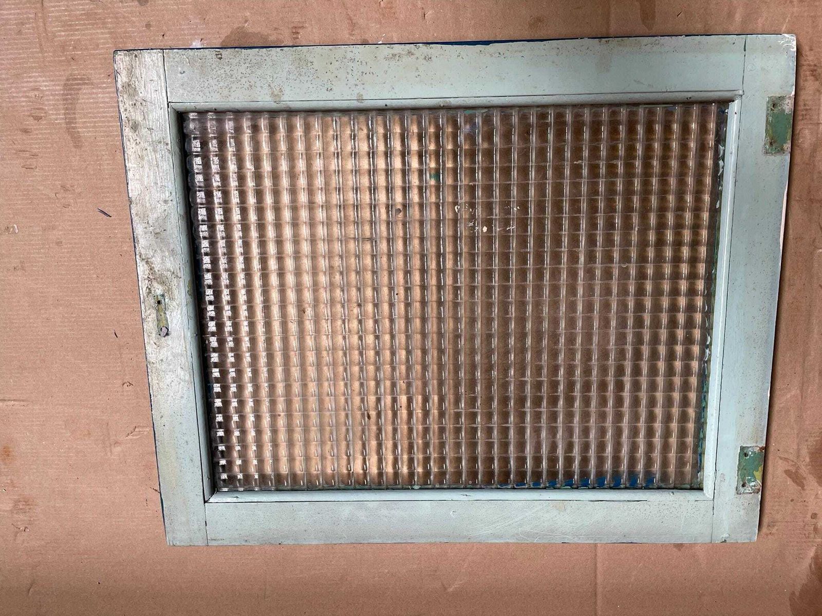 Mid Century 1960s Textured Glass Cabinet Door – Salvaged Pantry Cupboard Fron photo for sale