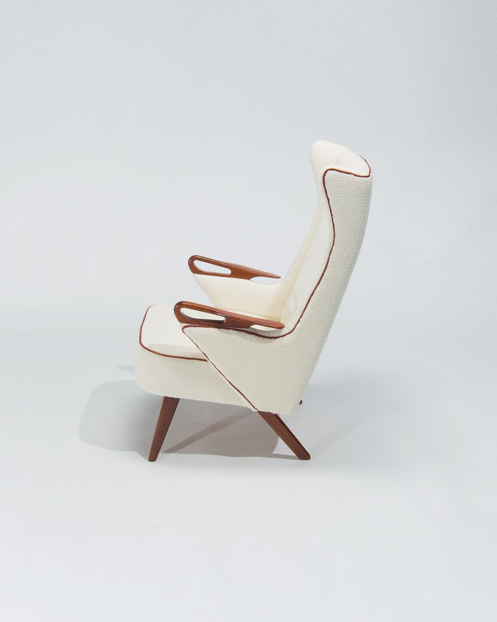 Chresten Findahl Brodersen High Back Lounge Chair Danish Teak 1950s photo for sale