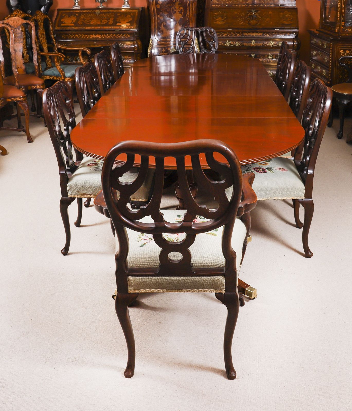 11ft Regency Triple Pillar Dining Table Circa 1820 Set photo furniture