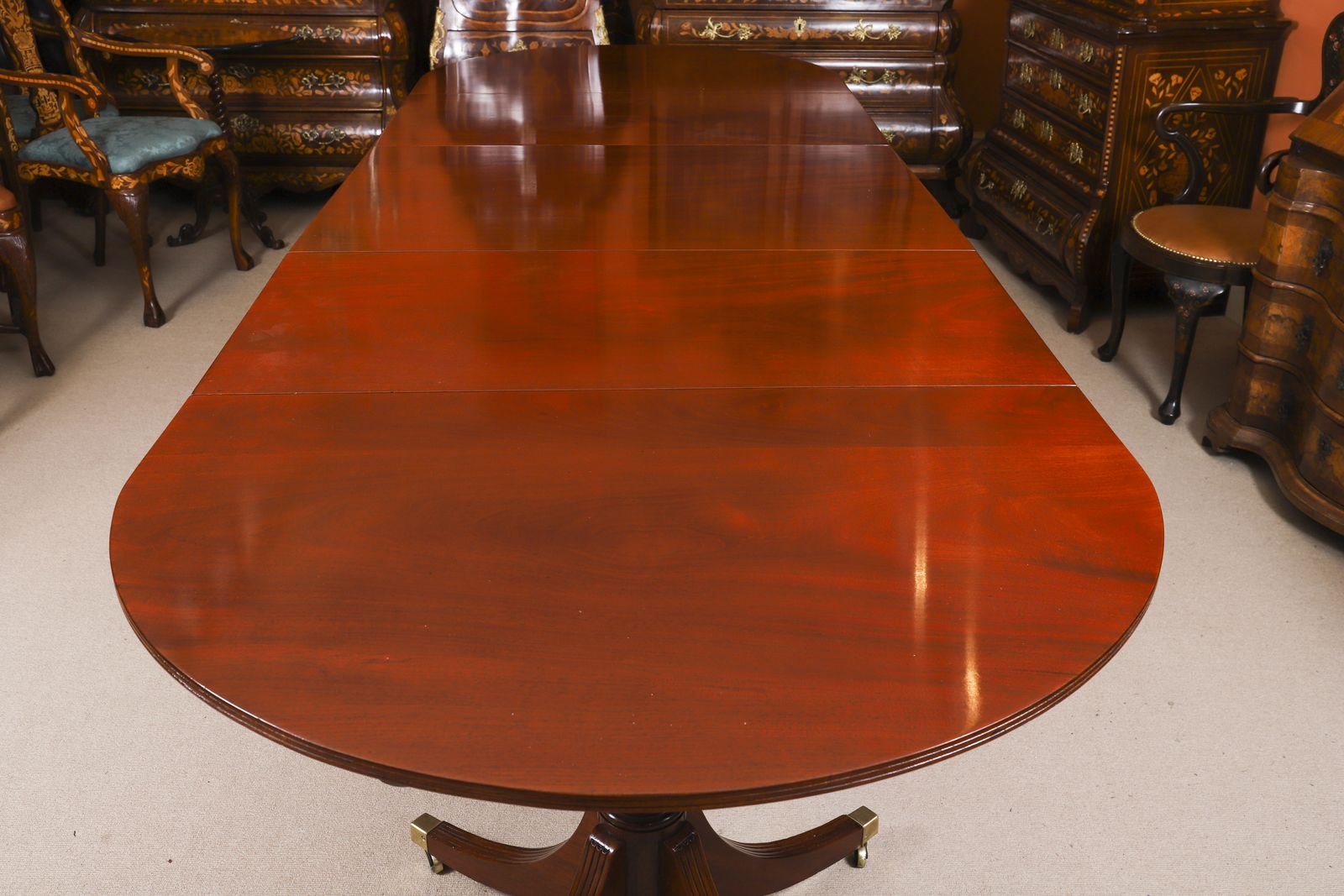 11ft Regency Triple Pillar Dining Table Circa 1820 Set photo vintage