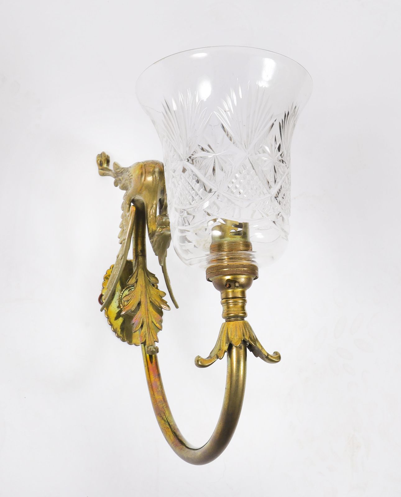 Set Of 6 Neo Classical Ormolu & Glass Griffin Wall Lights Circa 1900 photo Lighting