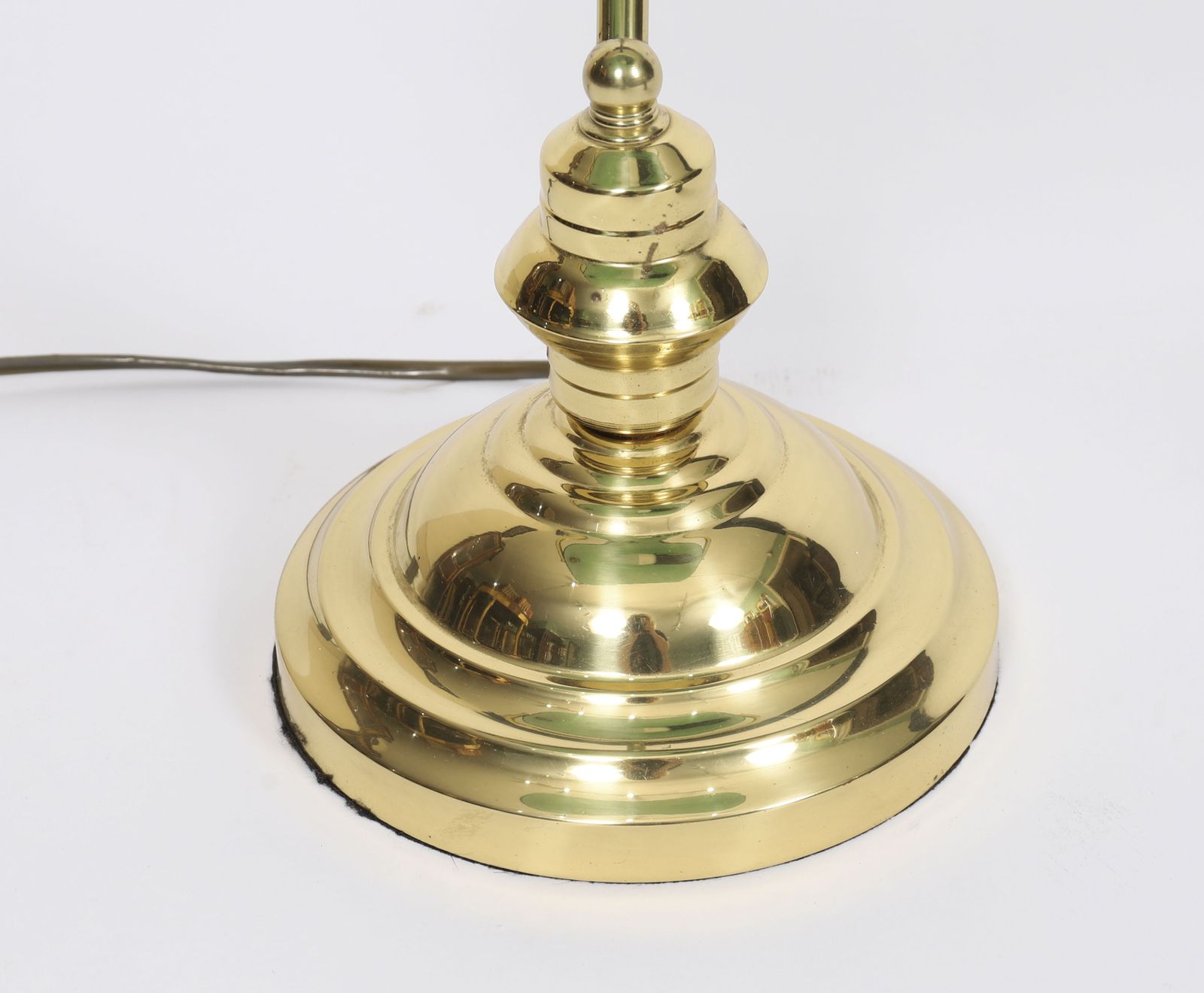 Vintage Articulated Green Glass Brass  Bankers Lamp 20th C photo buy