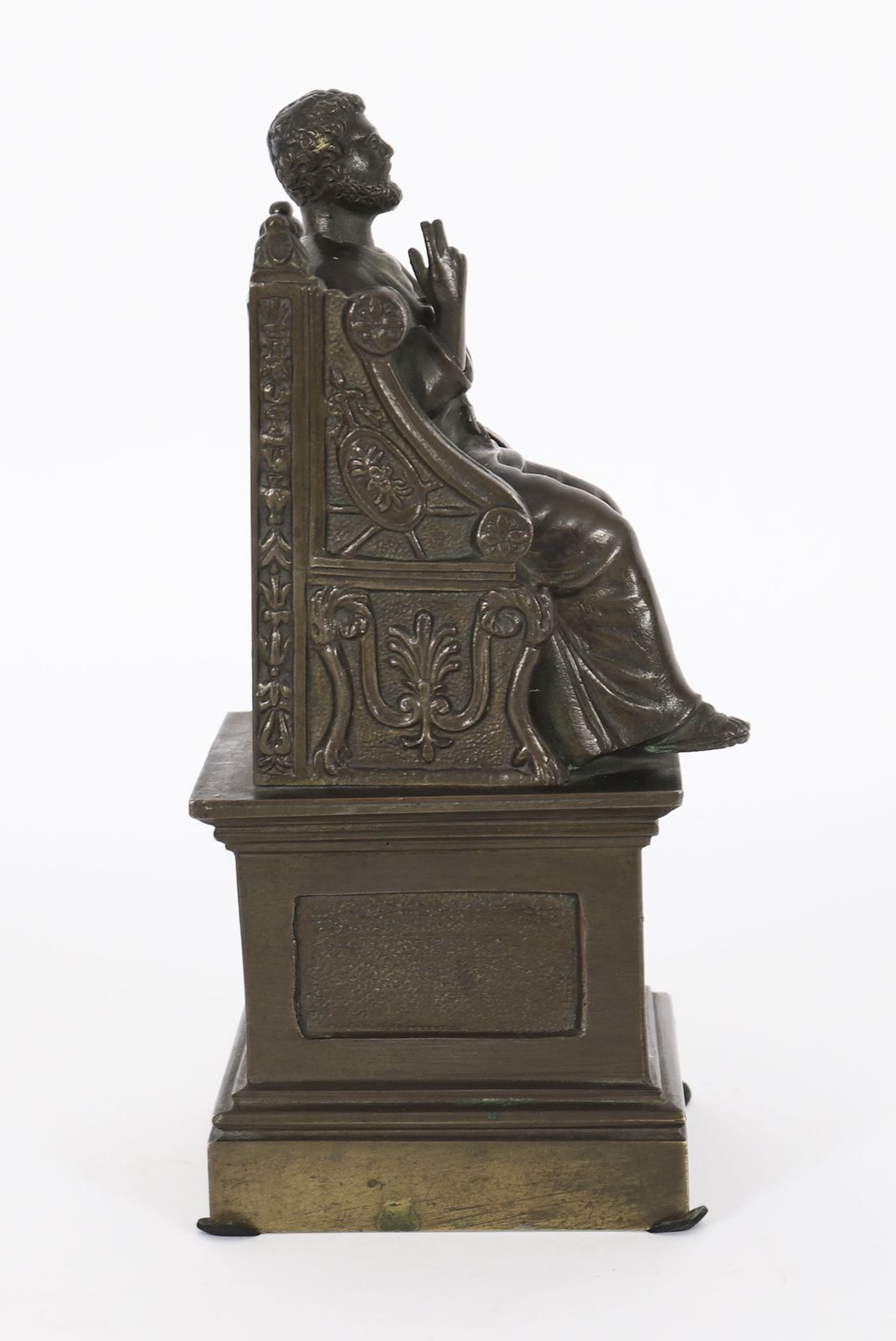Antique Italian Grand Tour Patinated  Bronze Sculpture Of St Peter 19th Century photo vinterior