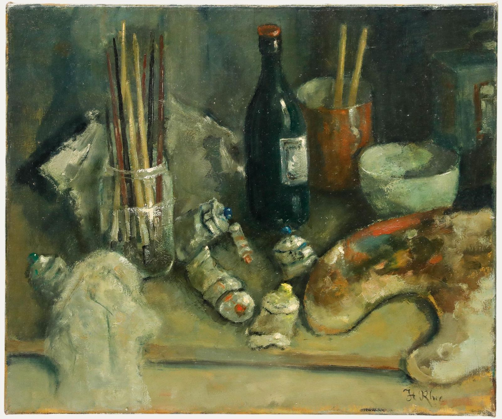 Henk Rhee (1914 1999) 20th Century Oil, The Artist's Tools