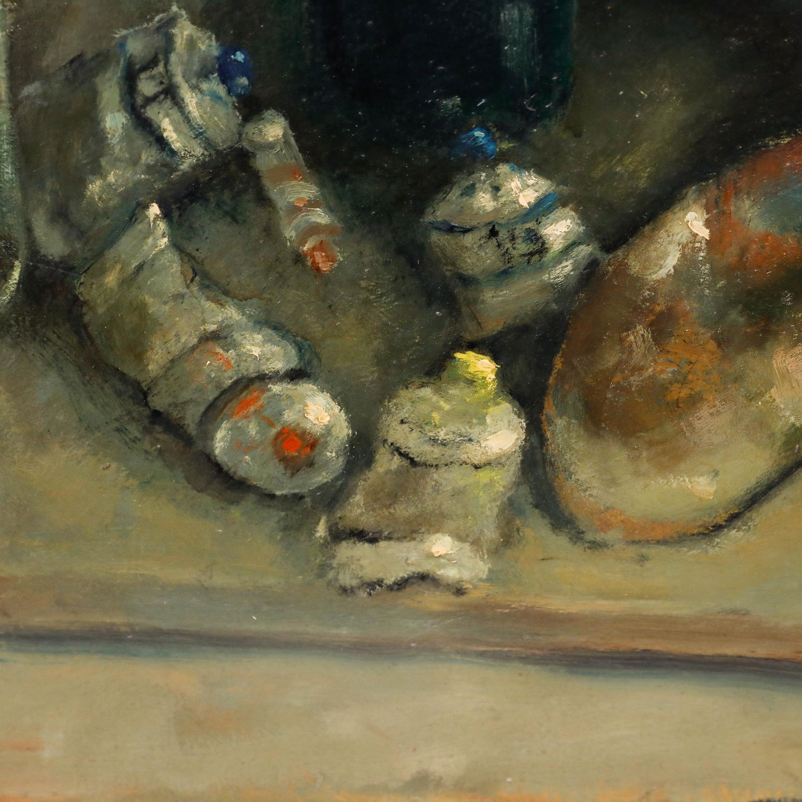 Henk Rhee (1914 1999) 20th Century Oil, The Artist's Tools photo vintage