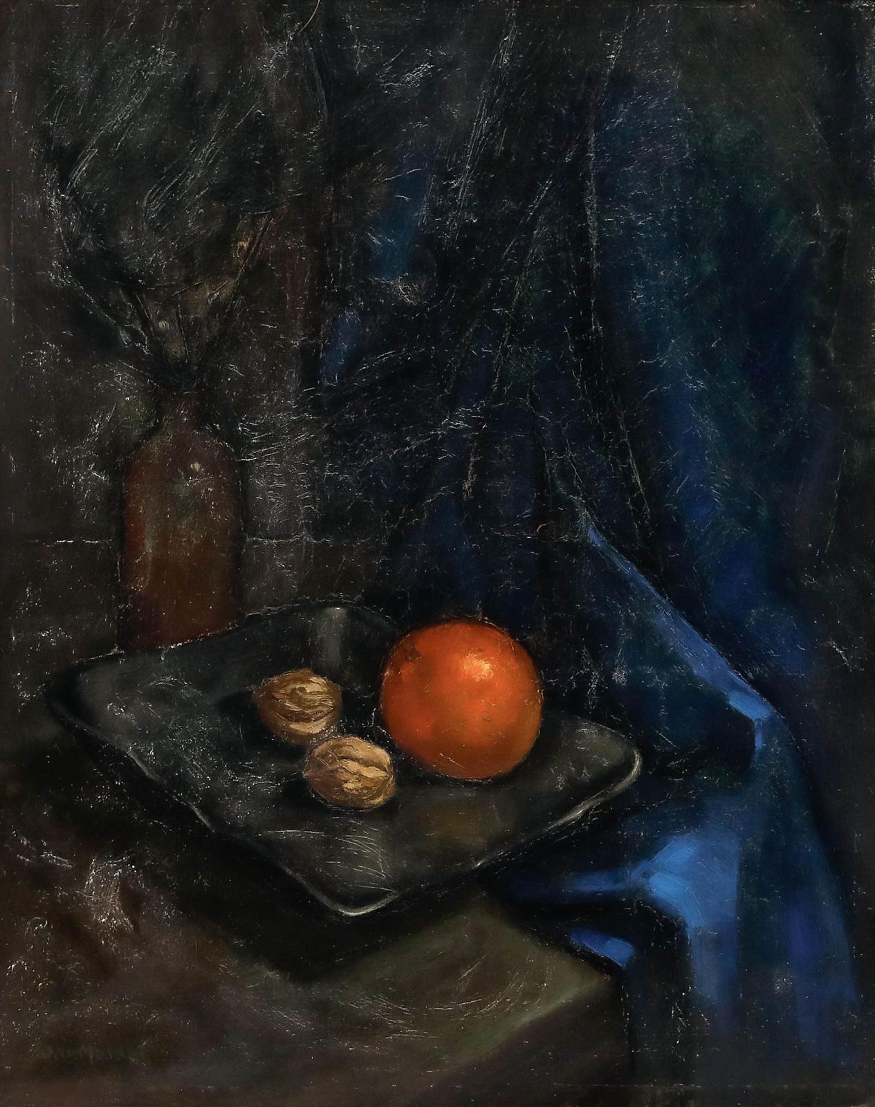 Jan Muller Framed Mid 20th Century Oil, Still Life With Orange And Walnuts photo furniture