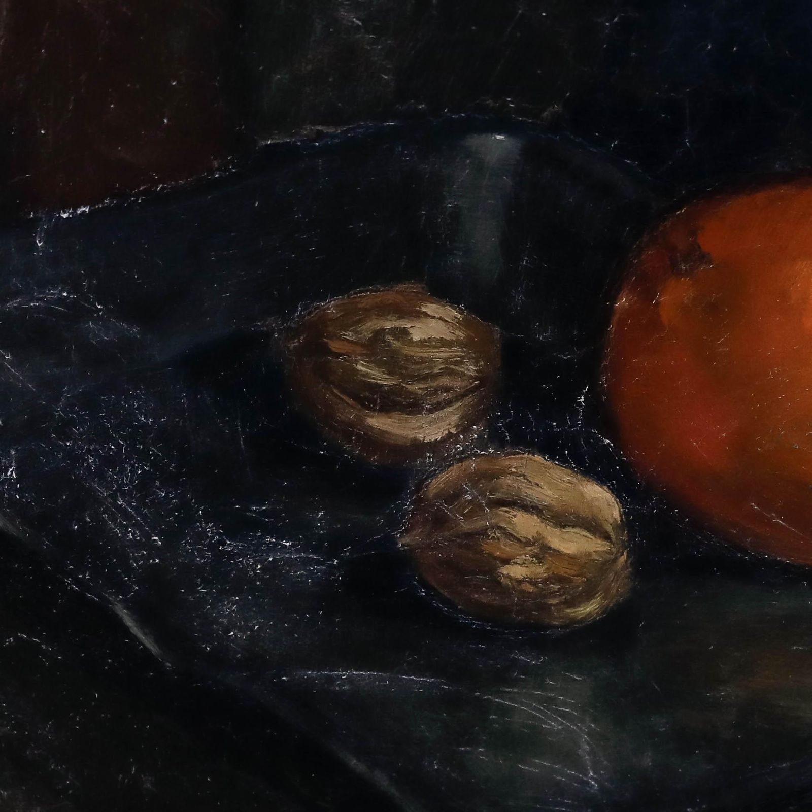 Jan Muller Framed Mid 20th Century Oil, Still Life With Orange And Walnuts photo 275.0