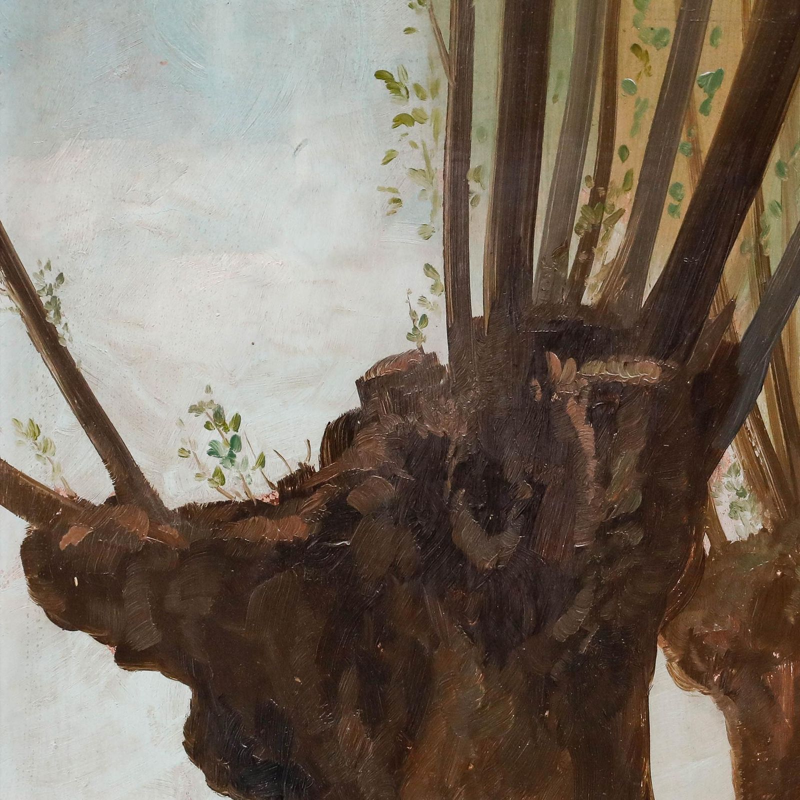 Willi Herrmann (1865 1963) Mid 20th Century Oil, Trees In The Rolling Hills photo vintage
