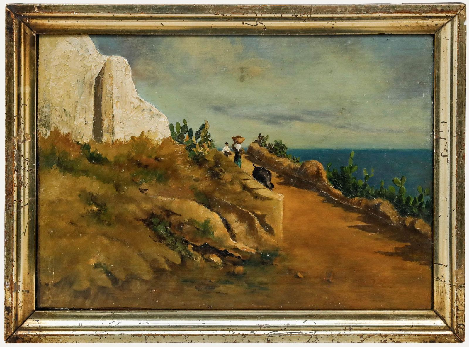 Framed Early 20th Century Oil Portuguese Coastline