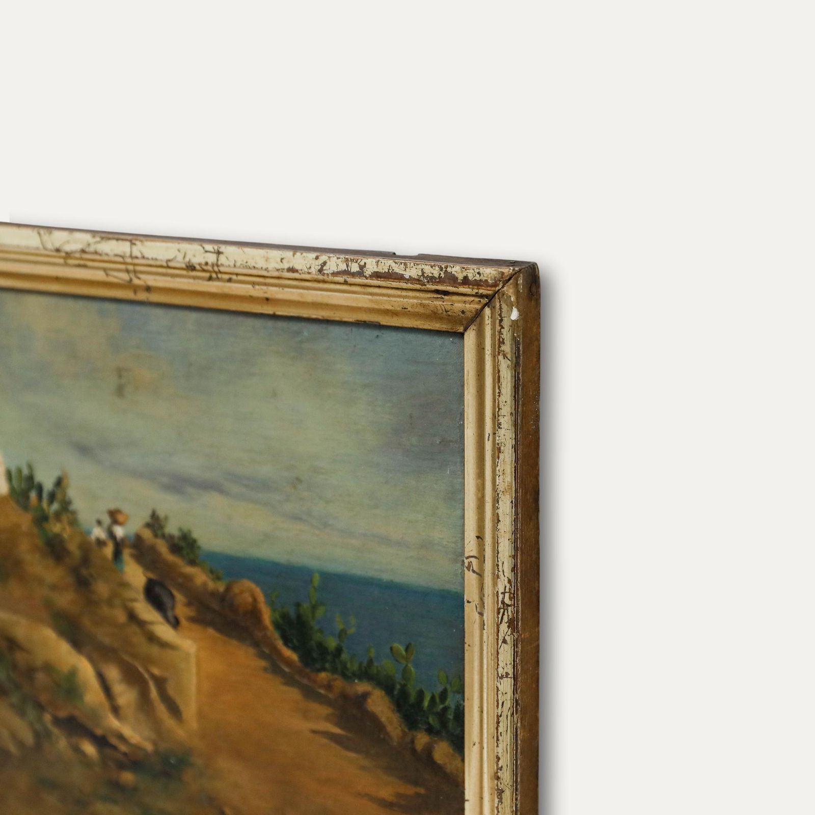 Framed Early 20th Century Oil Portuguese Coastline photo vinterior