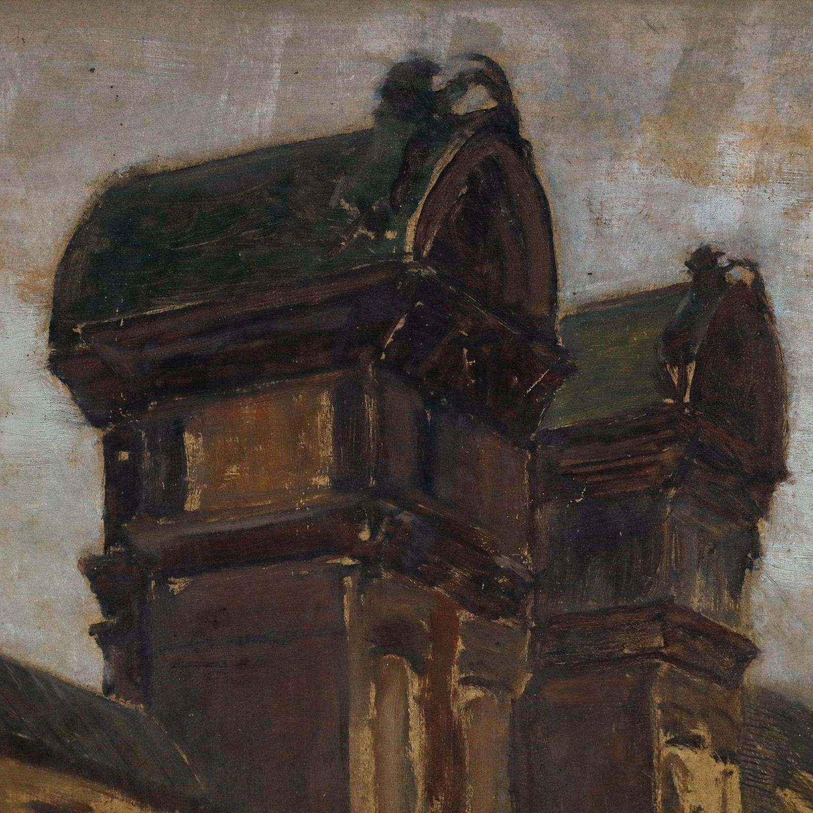 Framed Early 20th Century Oil Parade At The Old Town Gate photo buy