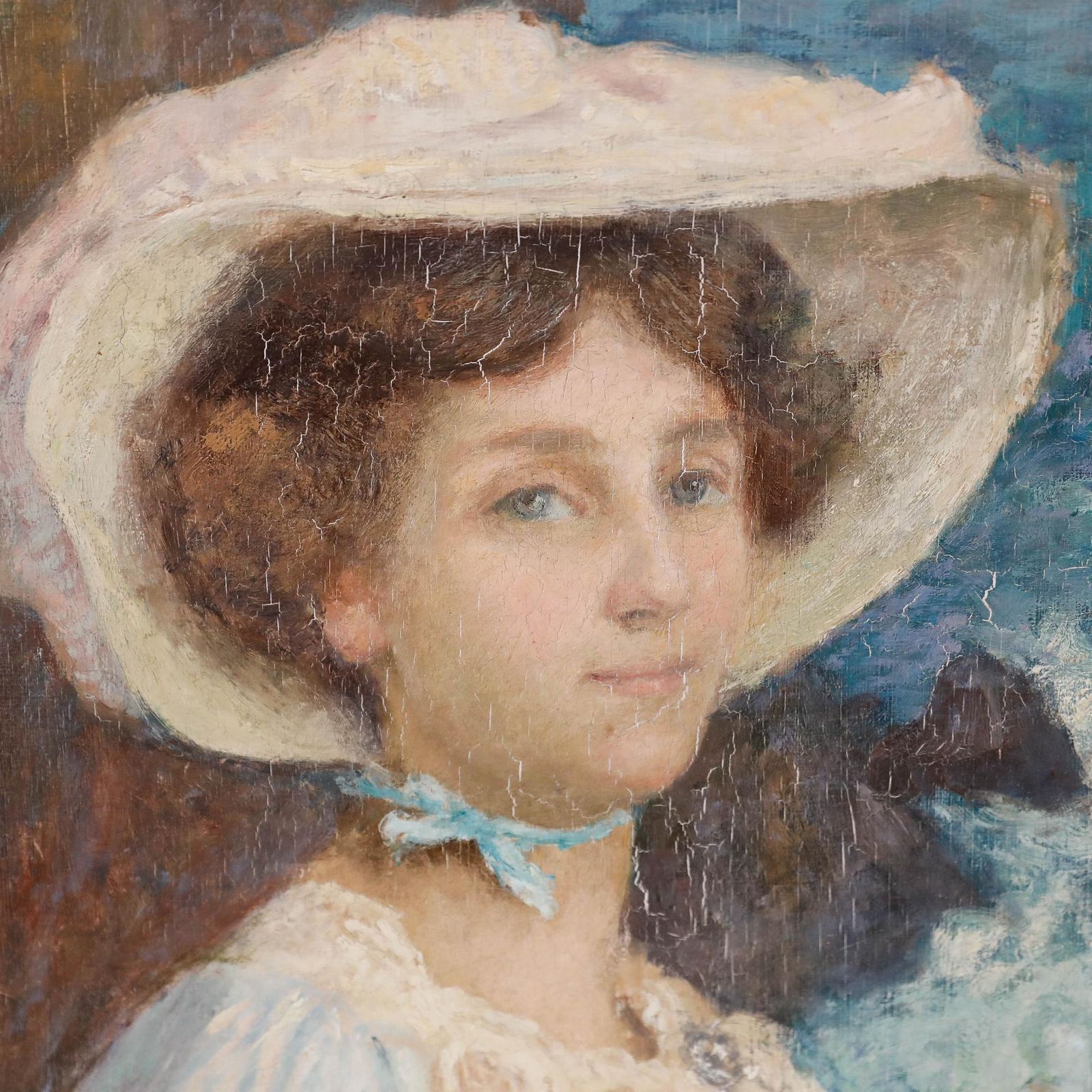 Claude Marks (Act. 1899 1915) Early 20th Century Oil, Portrait By The Cliffs photo Art