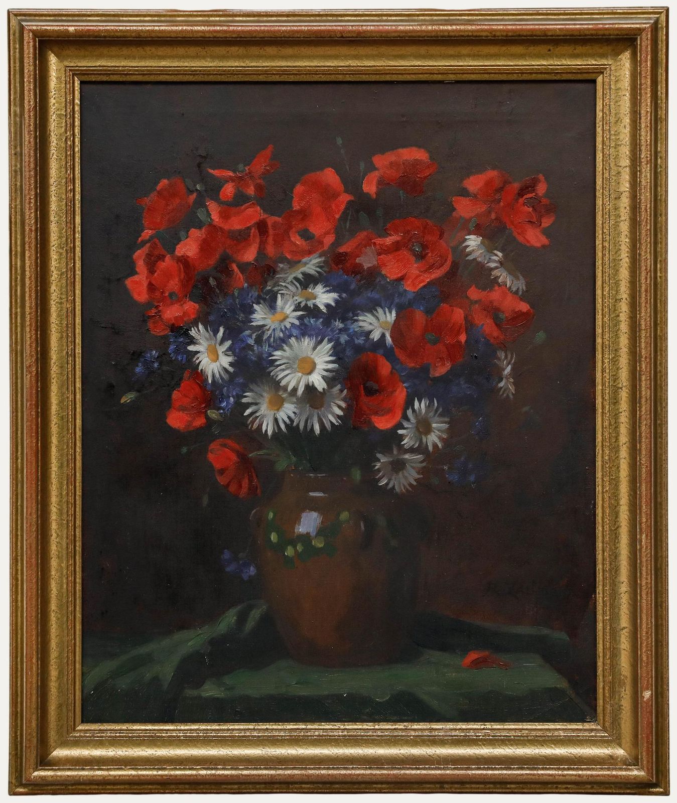 Robert Zartmann (1874 1954) Mid 20th Century Oil, Poppies And Daisies