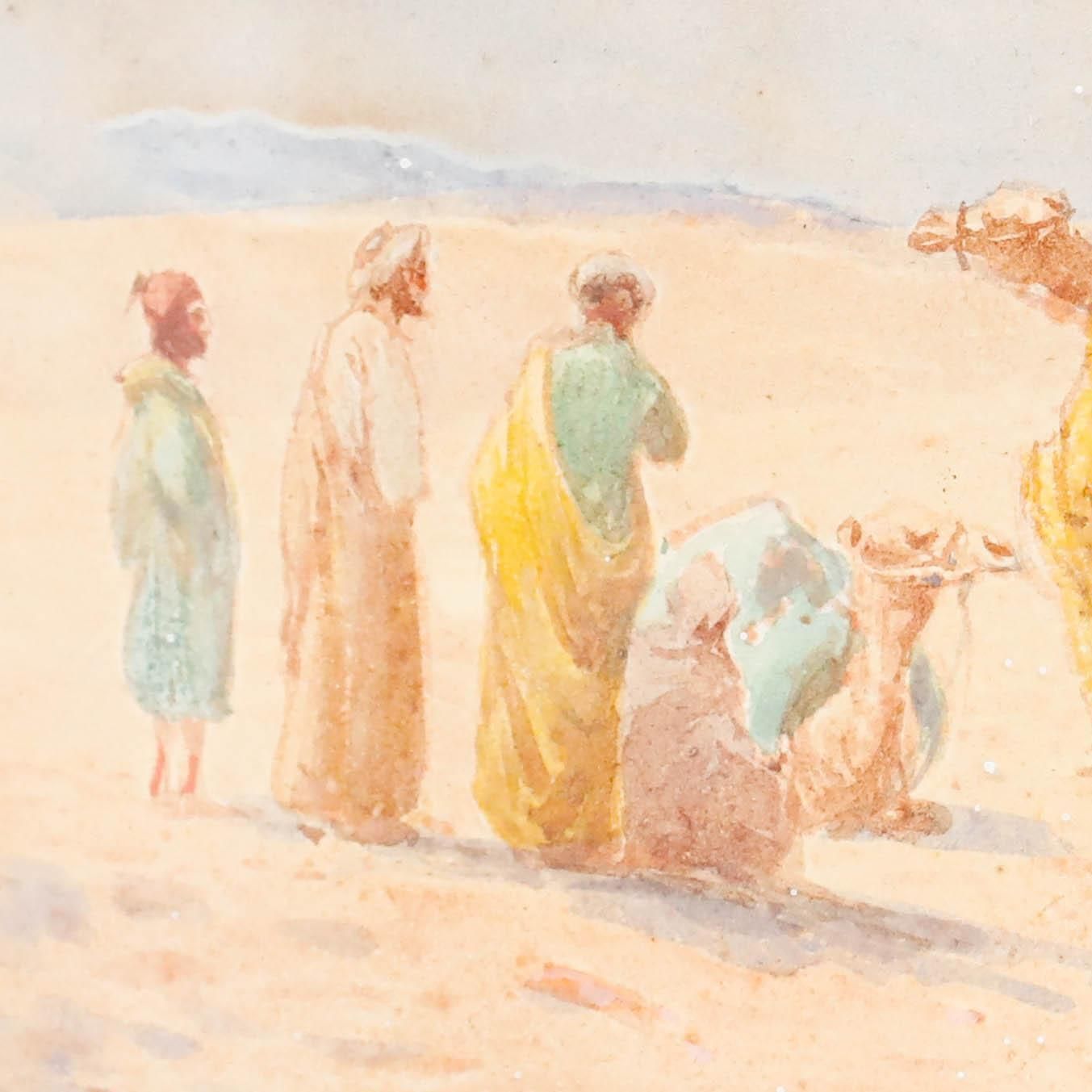 G. Jamrack Framed Early 20th Century Watercolour, Desert Journey photo Art
