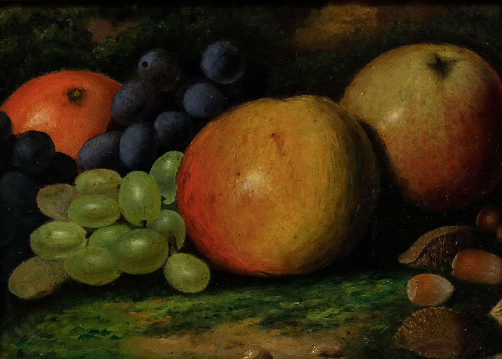 English School 19th Century Oil Autumn Fruits photo furniture