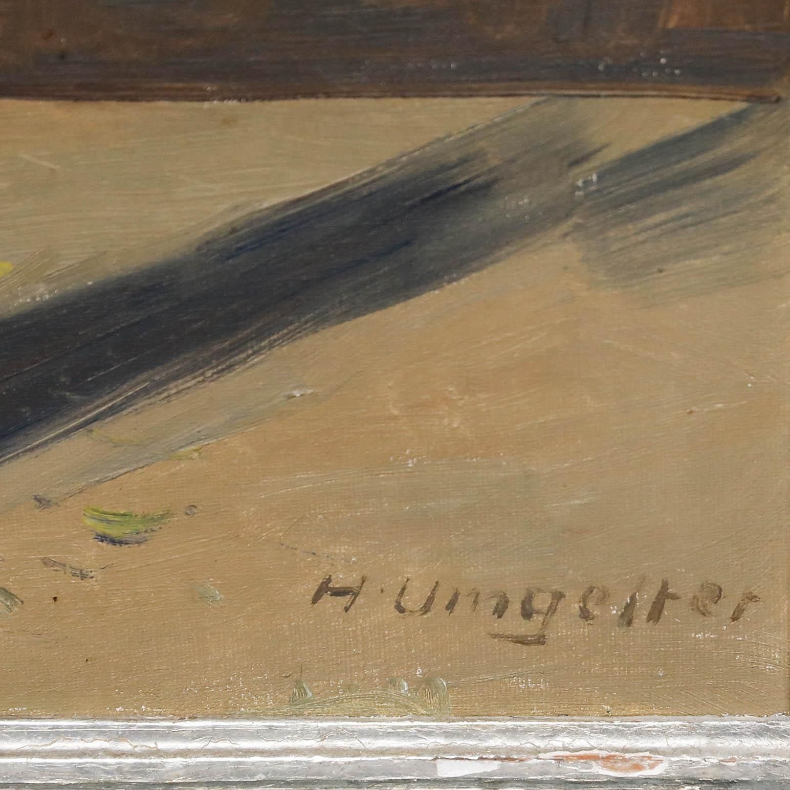 Hermann Umgelter (1891 1962) Framed Oil, Bouquet Of Daises & Wildflowers photo vinterior