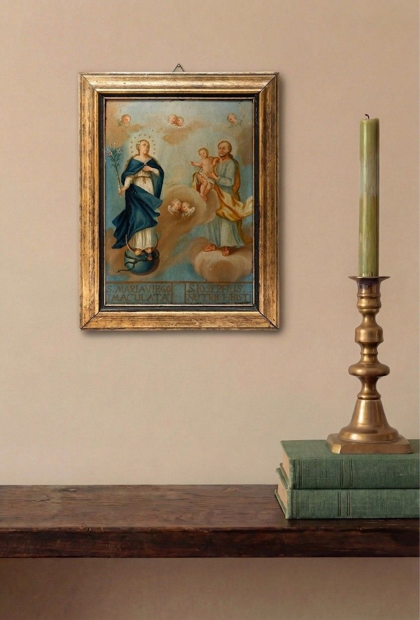 18th Century Oil The Holy Family photo for sale
