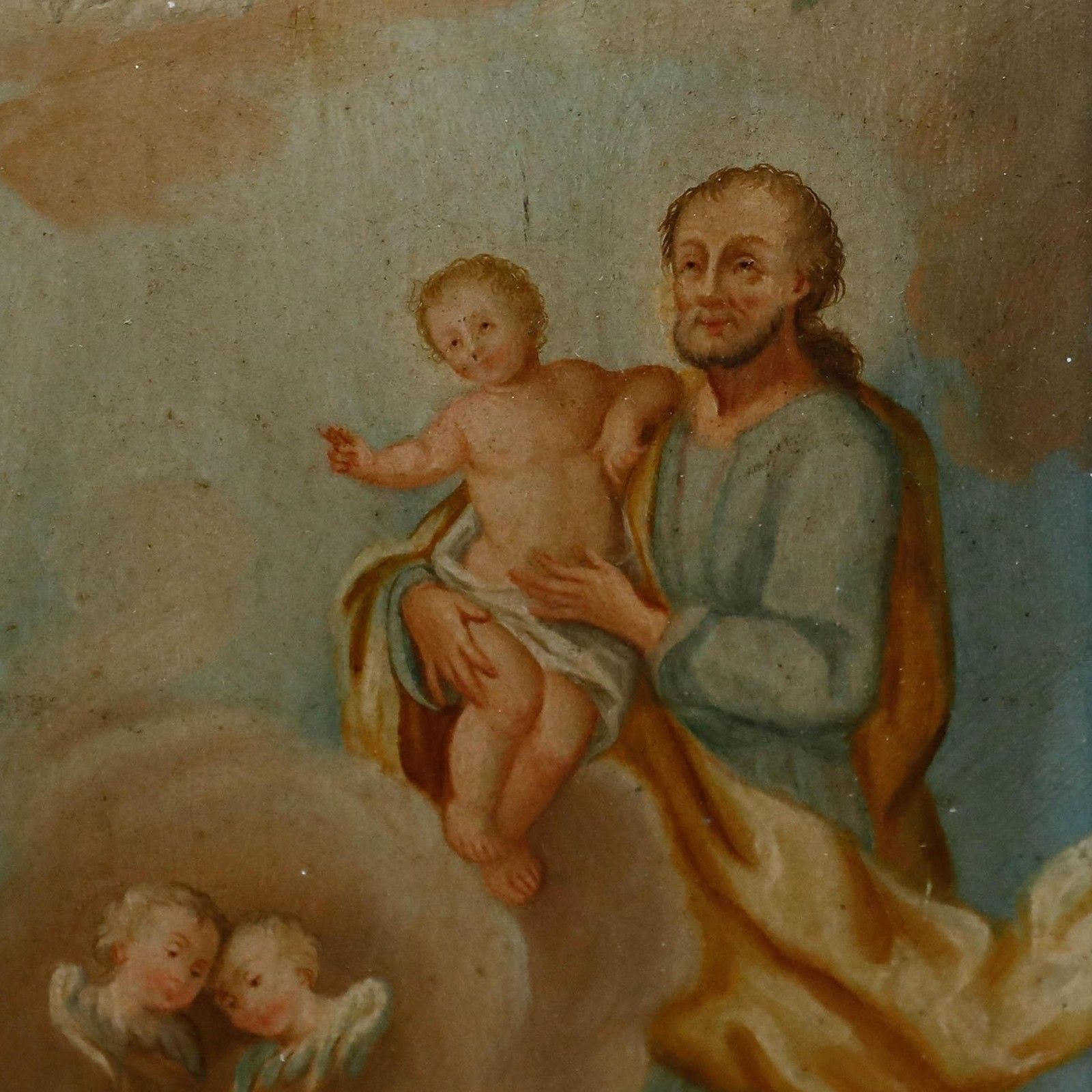 18th Century Oil The Holy Family photo vintage