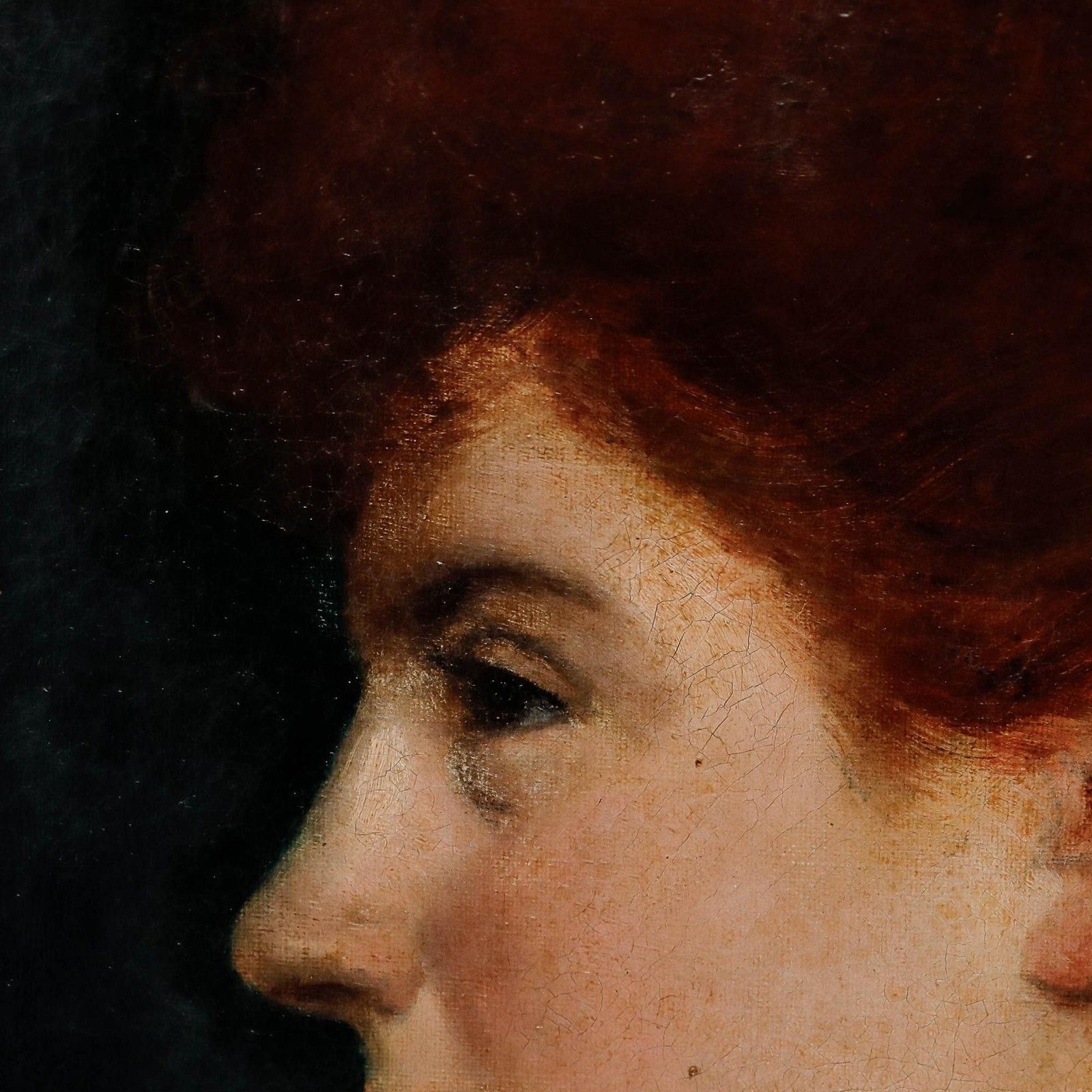 Late 19th Century Oil Portrait Of A Lady photo 395.0