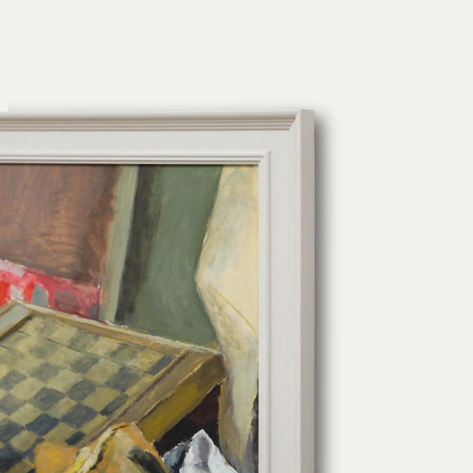 Pierre Neveu (B.1929) Framed 20th Century Oil, Still Life With Draughts Board photo vinterior