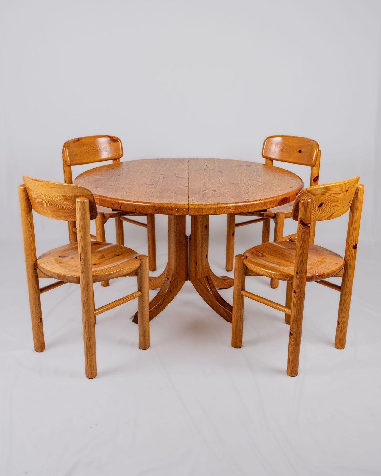 photo vintage Set Of 4 Pine Chairs By Rainer Daumiller, Denmark, 1970s