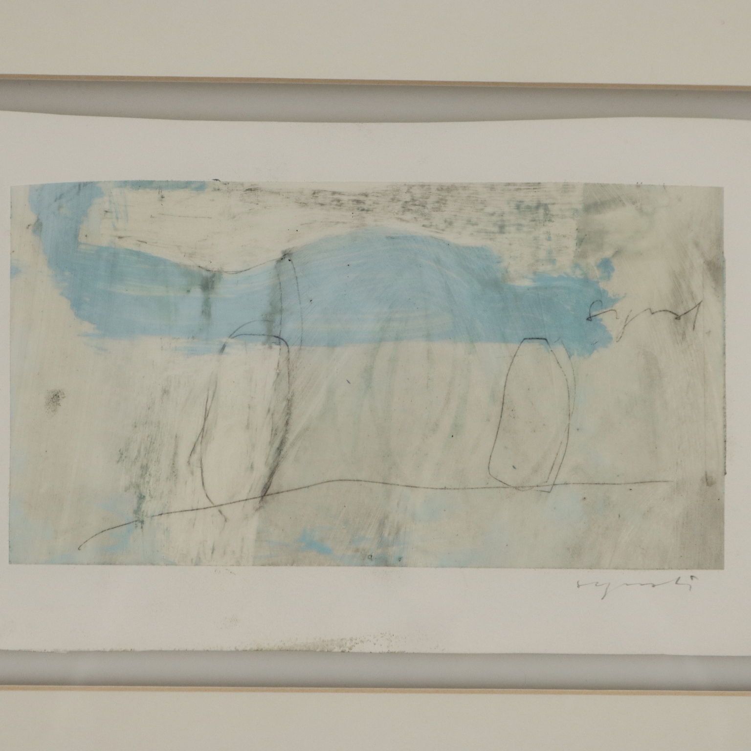 Contemporary Painting Signed Luca Caccioni Mixed Technique 1991 photo for sale