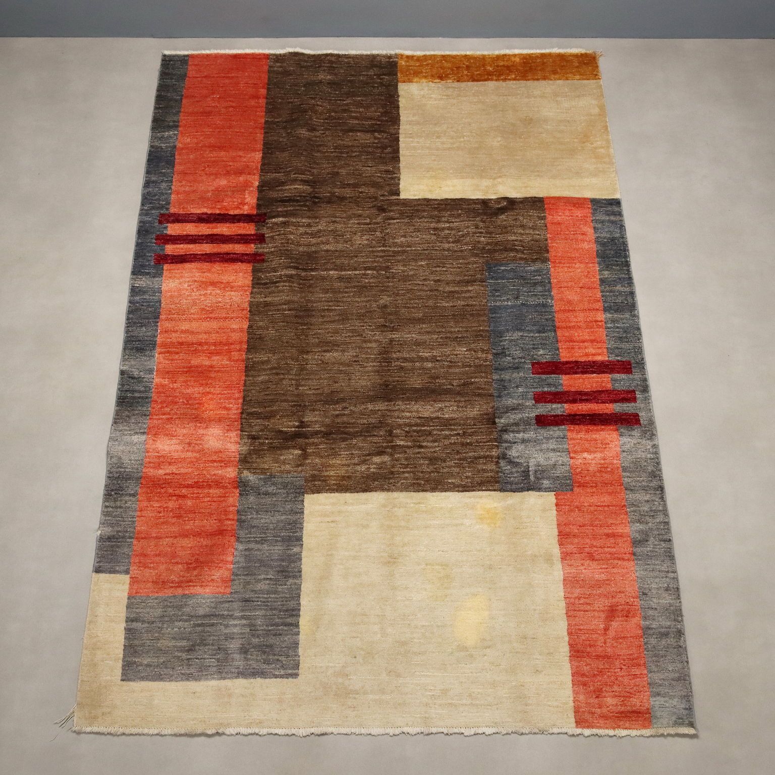 Vintage Carpet Wool Heavy Knot Handmade Italy 116 X 77 In photo Textiles