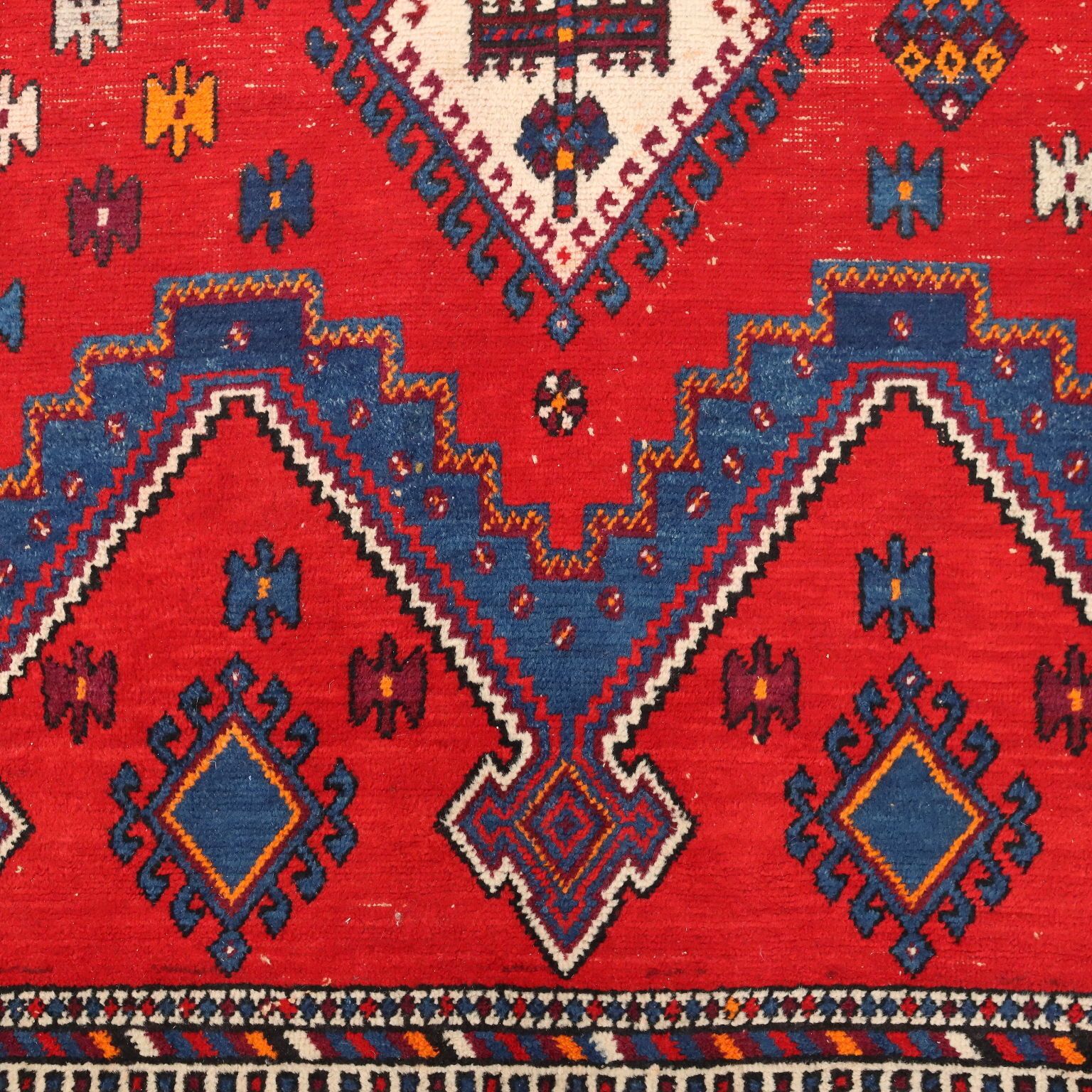 Antique Asian Carpet Cotton Wool Heavy Knot 83 X 64 In photo 310.0