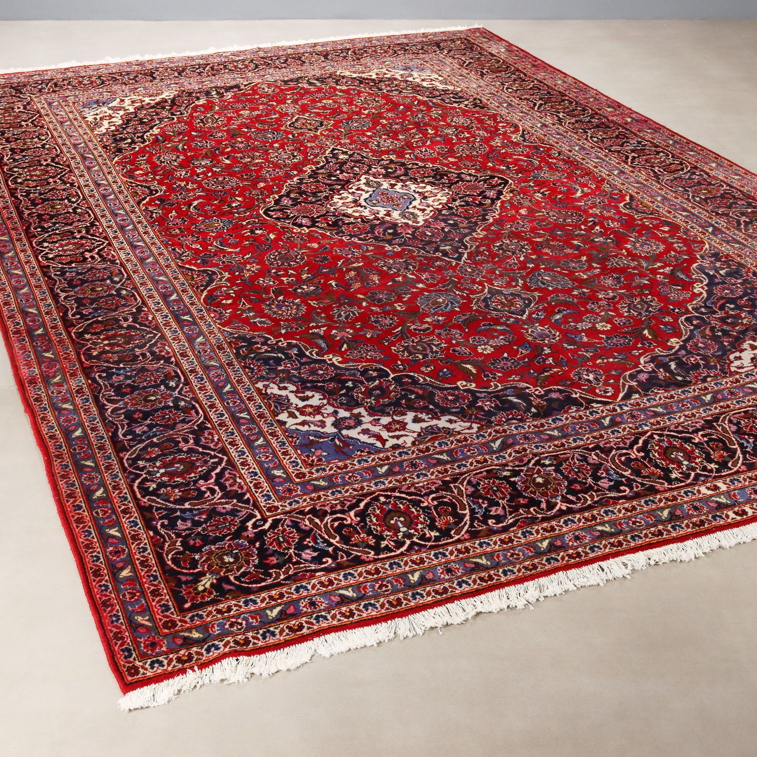 Antique Asian Carpet Cotton Wool Heavy Knot 167 X 116 In