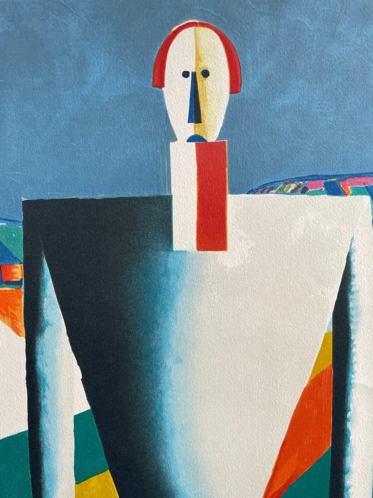 Kazimir Malevich "Peasant In The Fields" Colour Lithography By Atelier Mourlot photo for sale