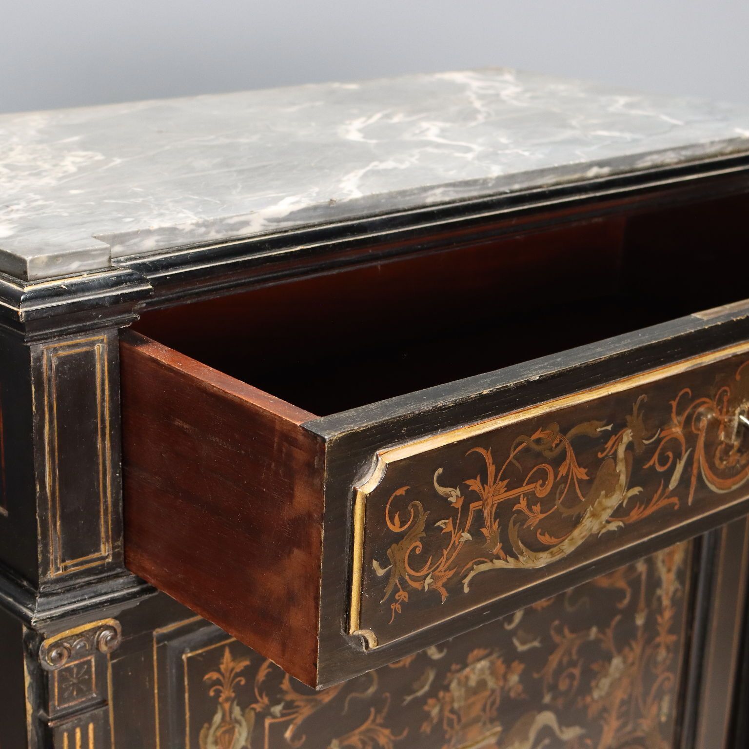 Antique Secretraire Mahogany Drawers Italy XIX Century photo vinterior
