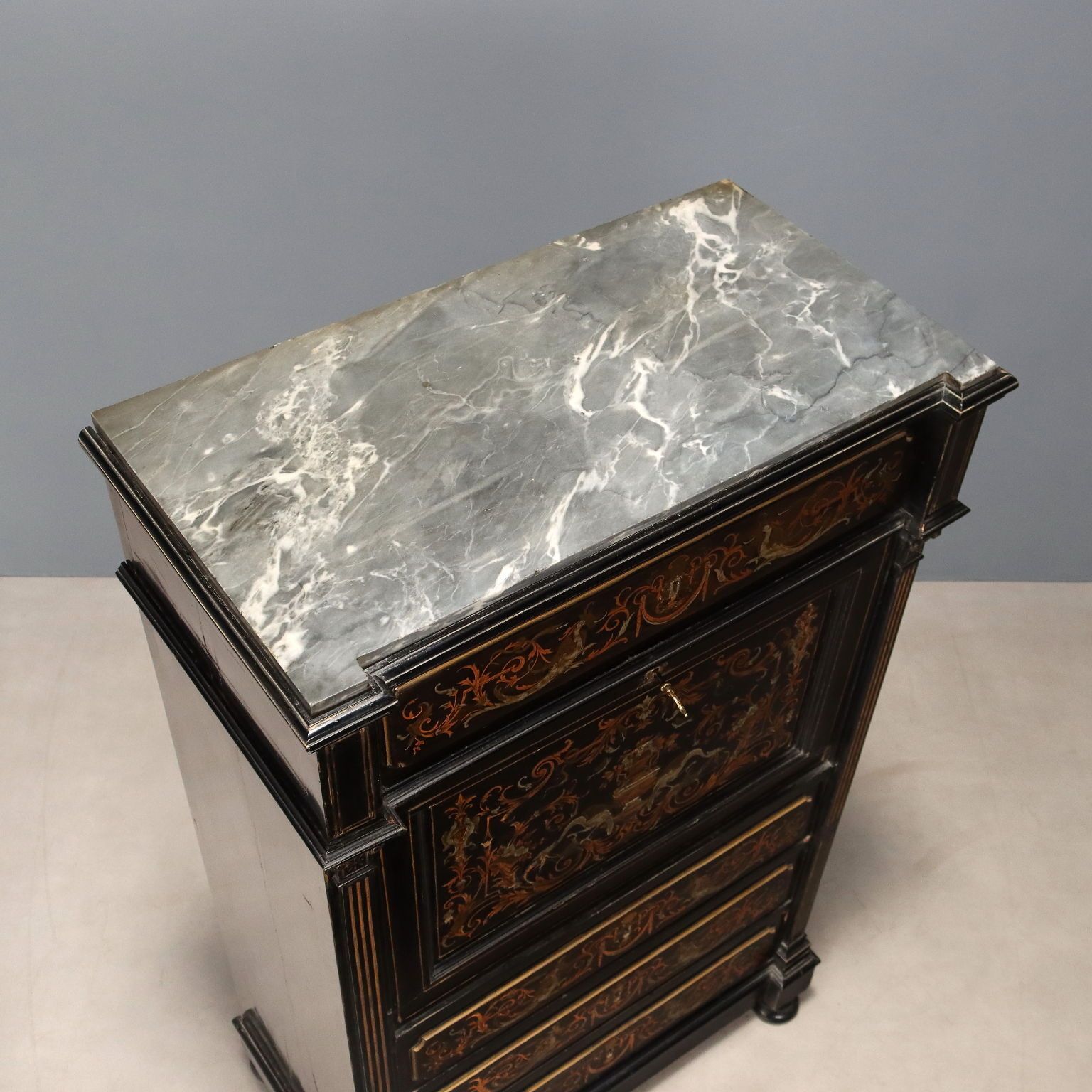 photo buy Antique Secretraire Mahogany Drawers Italy XIX Century