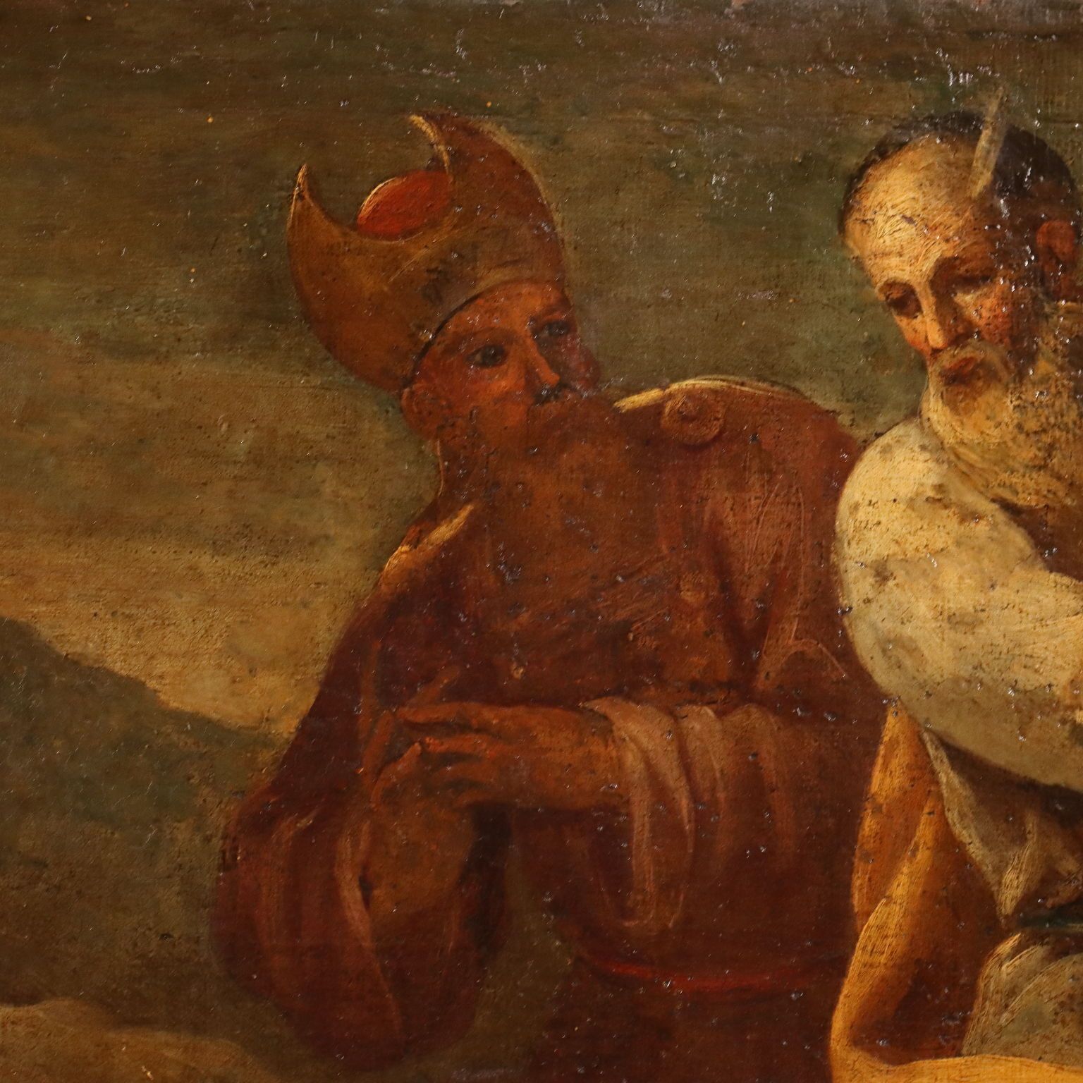 Tableau d'époque, Moïse et le serpent d'airain, huile sur toile, XVIIe siècle photo 9480.0