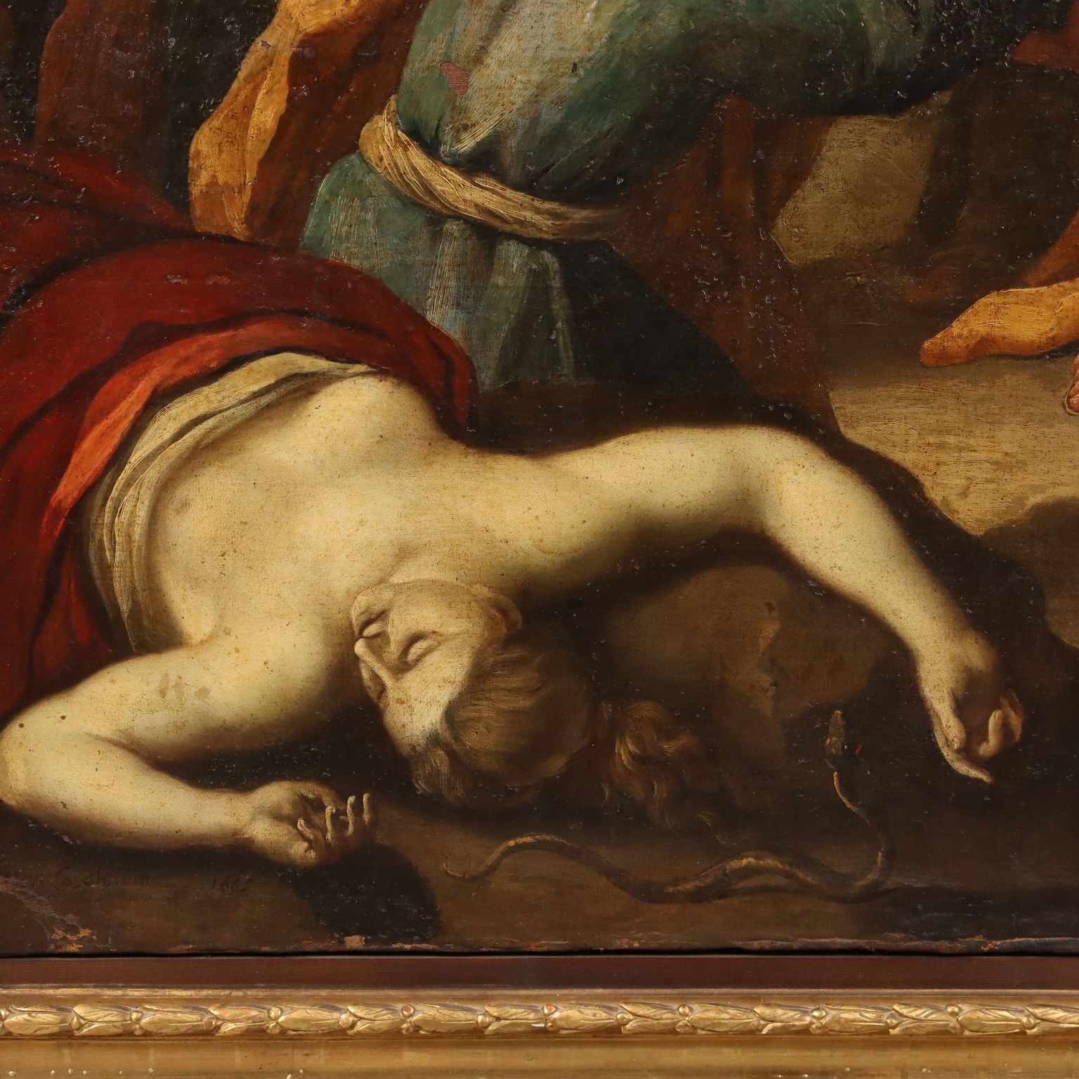 Tableau d'époque, Moïse et le serpent d'airain, huile sur toile, XVIIe siècle photo buy