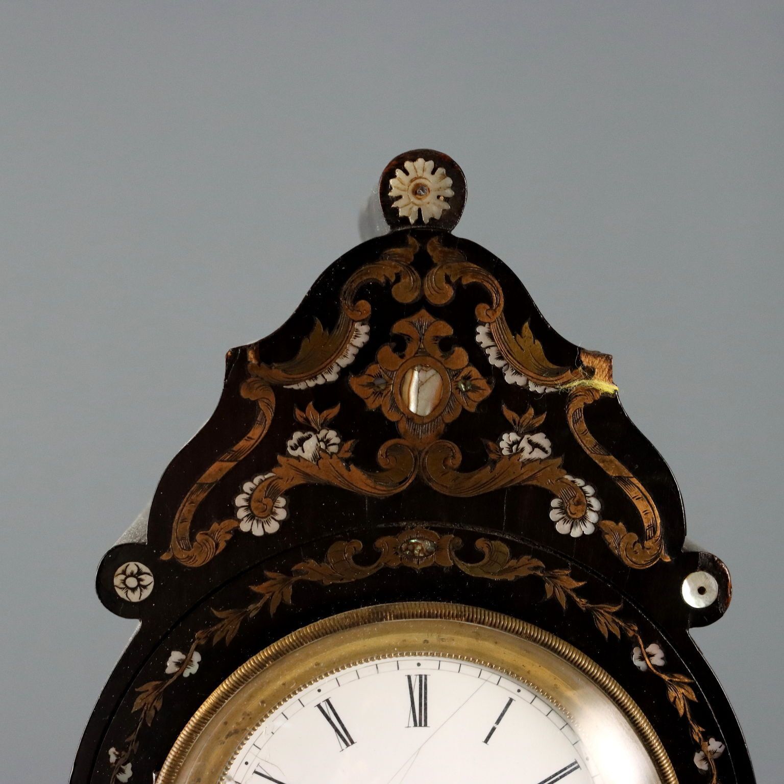 Antique Clock Wood Bronze Mother Of Pearl XIX Century photo buy