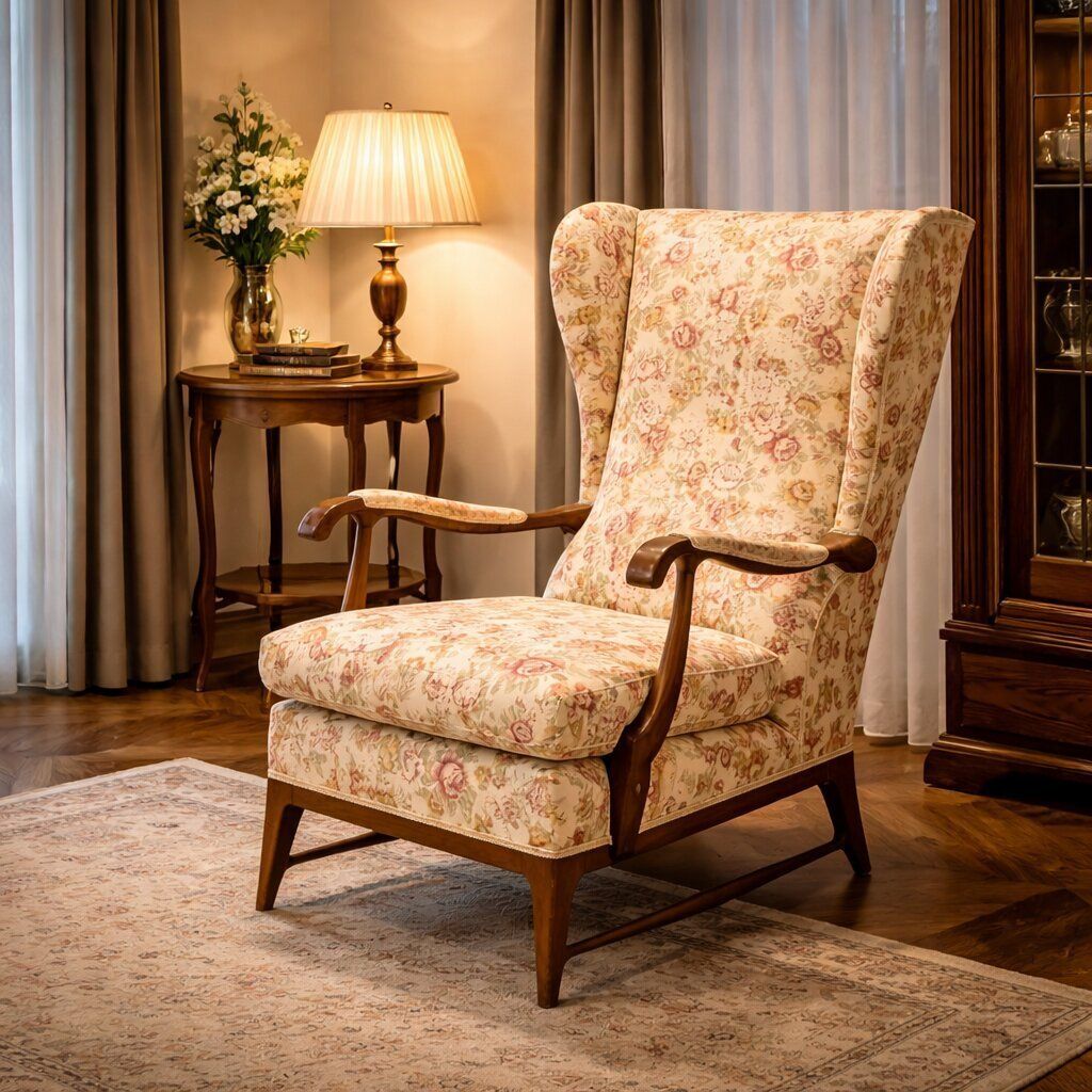 Vintage Armchair Frama Marelli Fabric Design Italy 1950s photo furniture