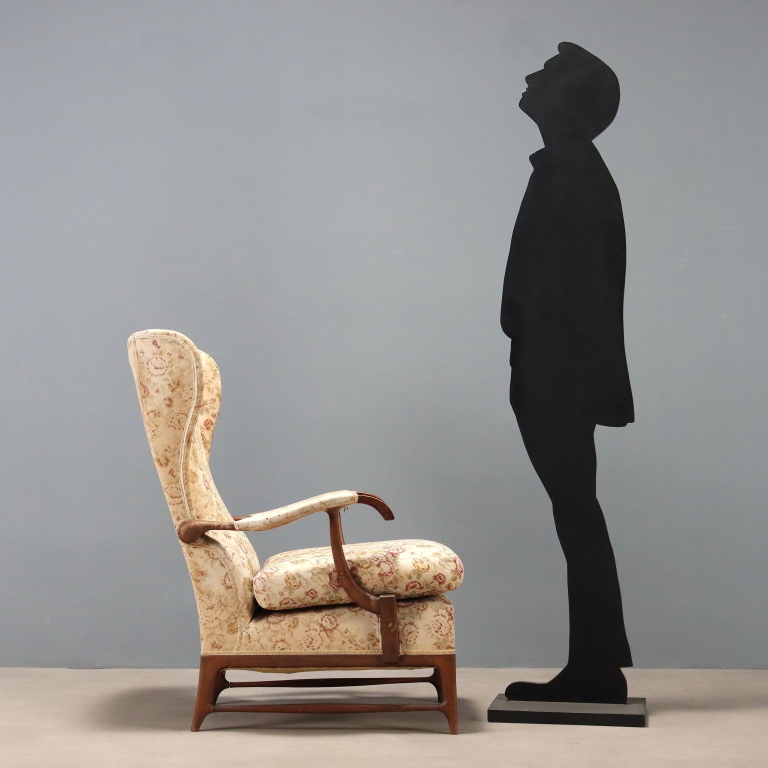Fauteuil vintage Frama Marelli en tissu, design Italie, années 1950 photo for sale