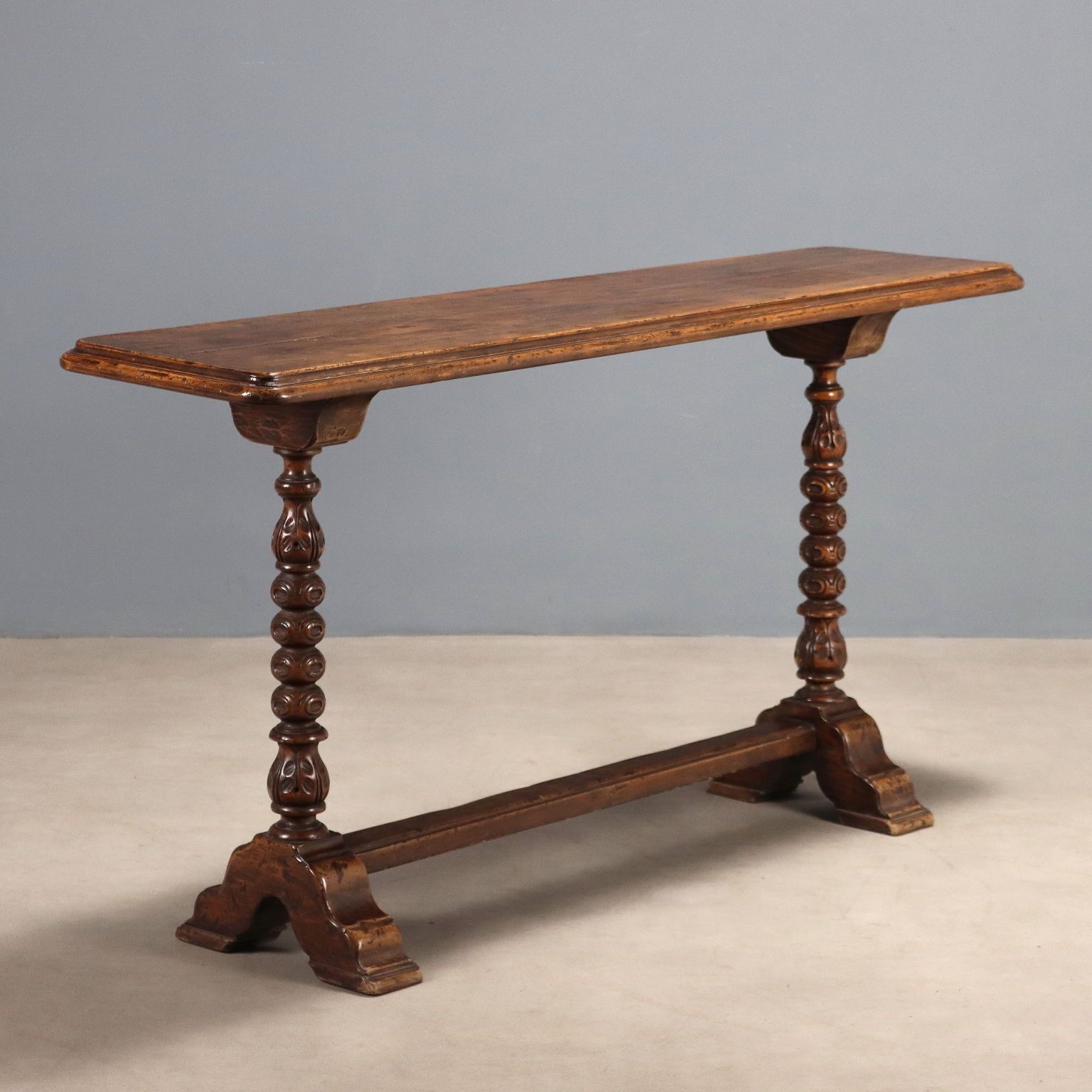 Antique Console Walnut Painted Poplar Italy XX Century