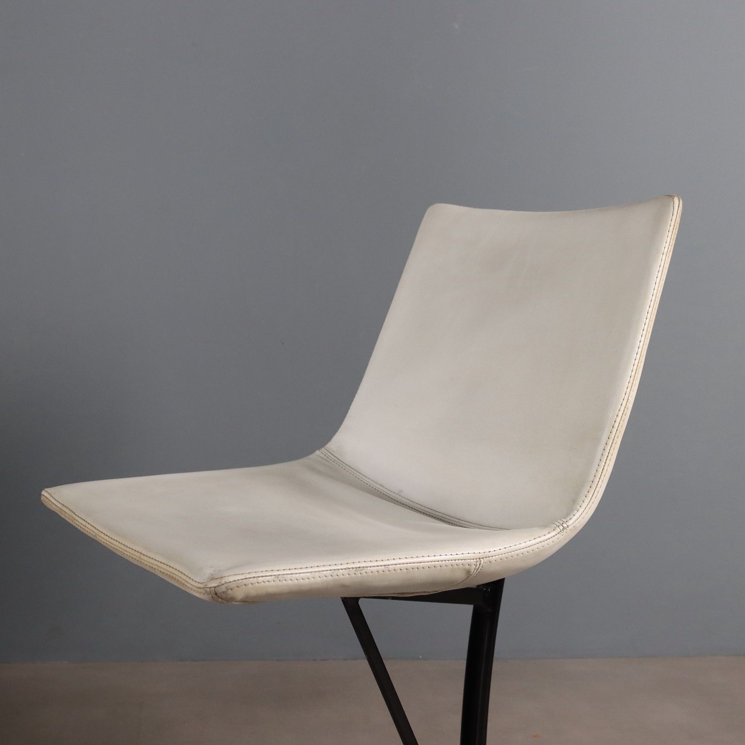 Vintage Saporiti Chairs Metal Leatherette Design Italy 1960s photo 1500.0