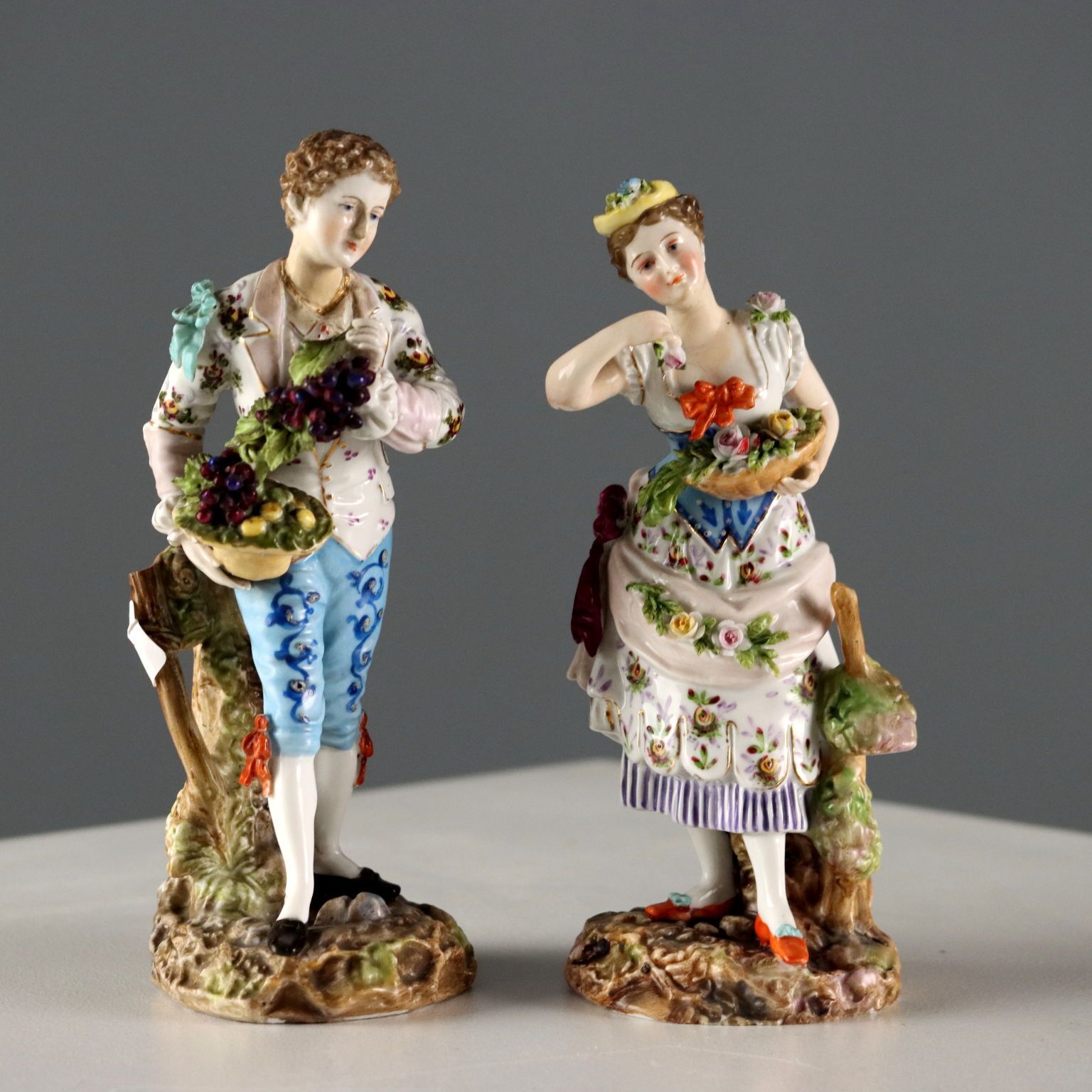 Antique Figurines Volksted Porcelain Germany XIX Century