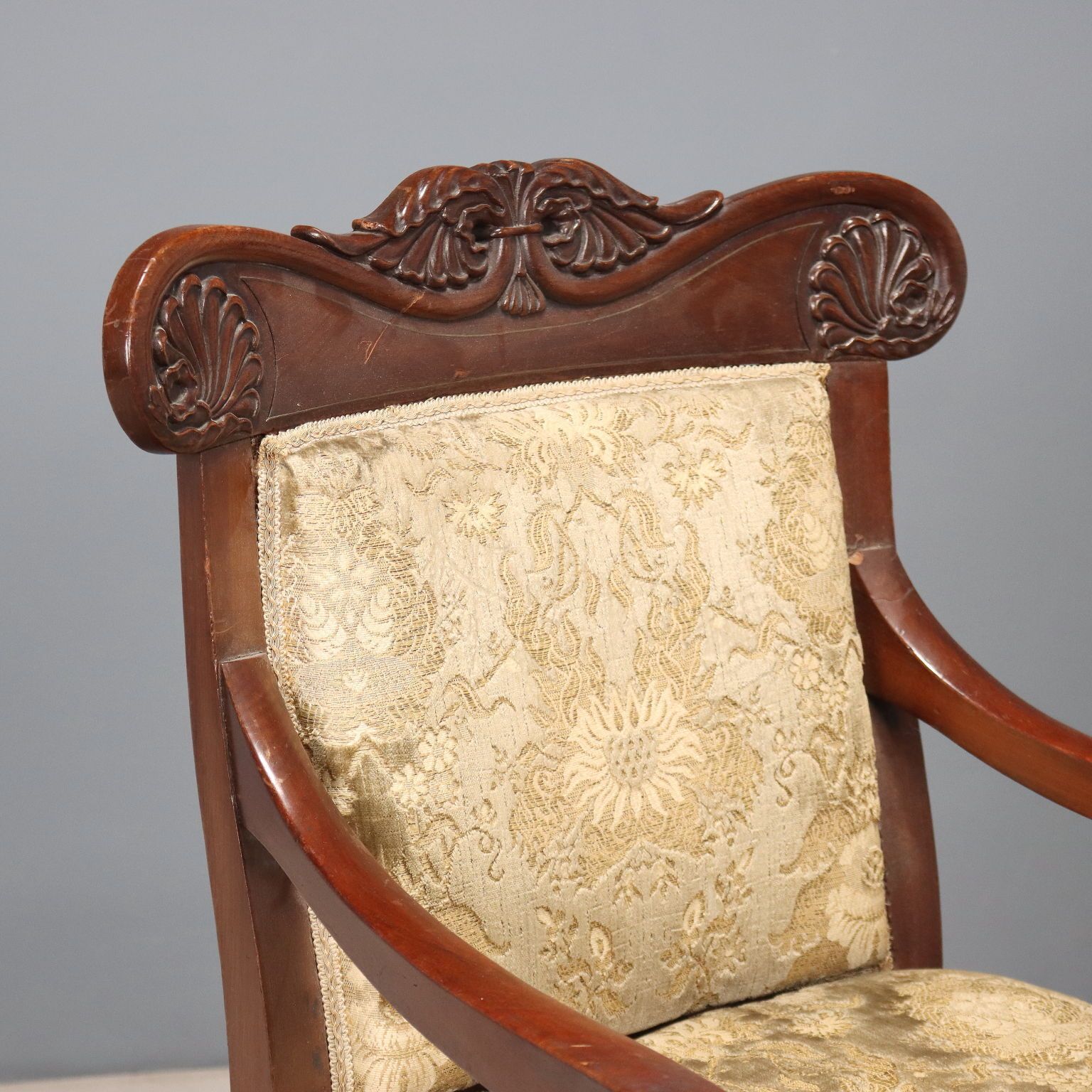 Antique Armchair Louis Philippe Mahogany Italy XIX Century photo Furniture