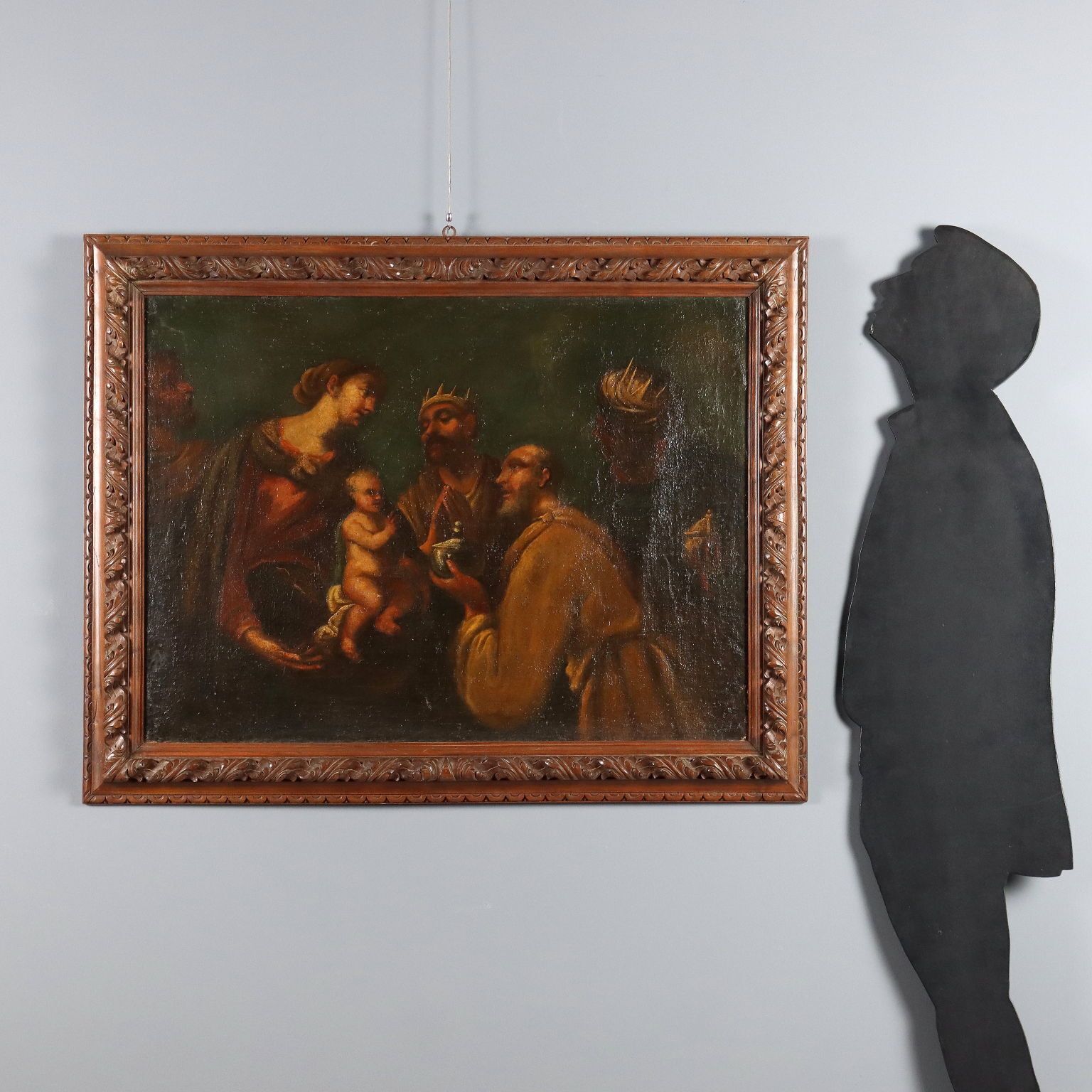 Antique Painting The Three Wise Men Oil On Canvas XVII XVIII Century photo furniture