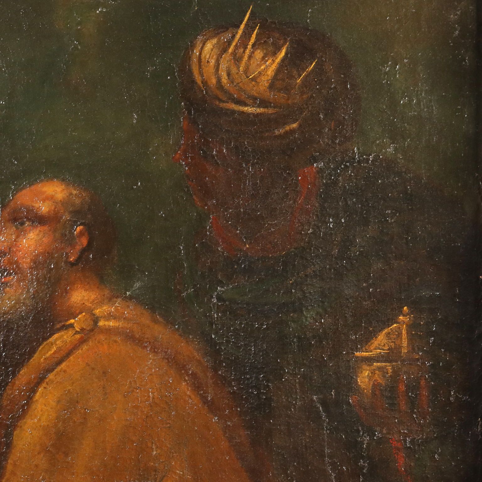 Antique Painting The Three Wise Men Oil On Canvas XVII XVIII Century photo vinterior