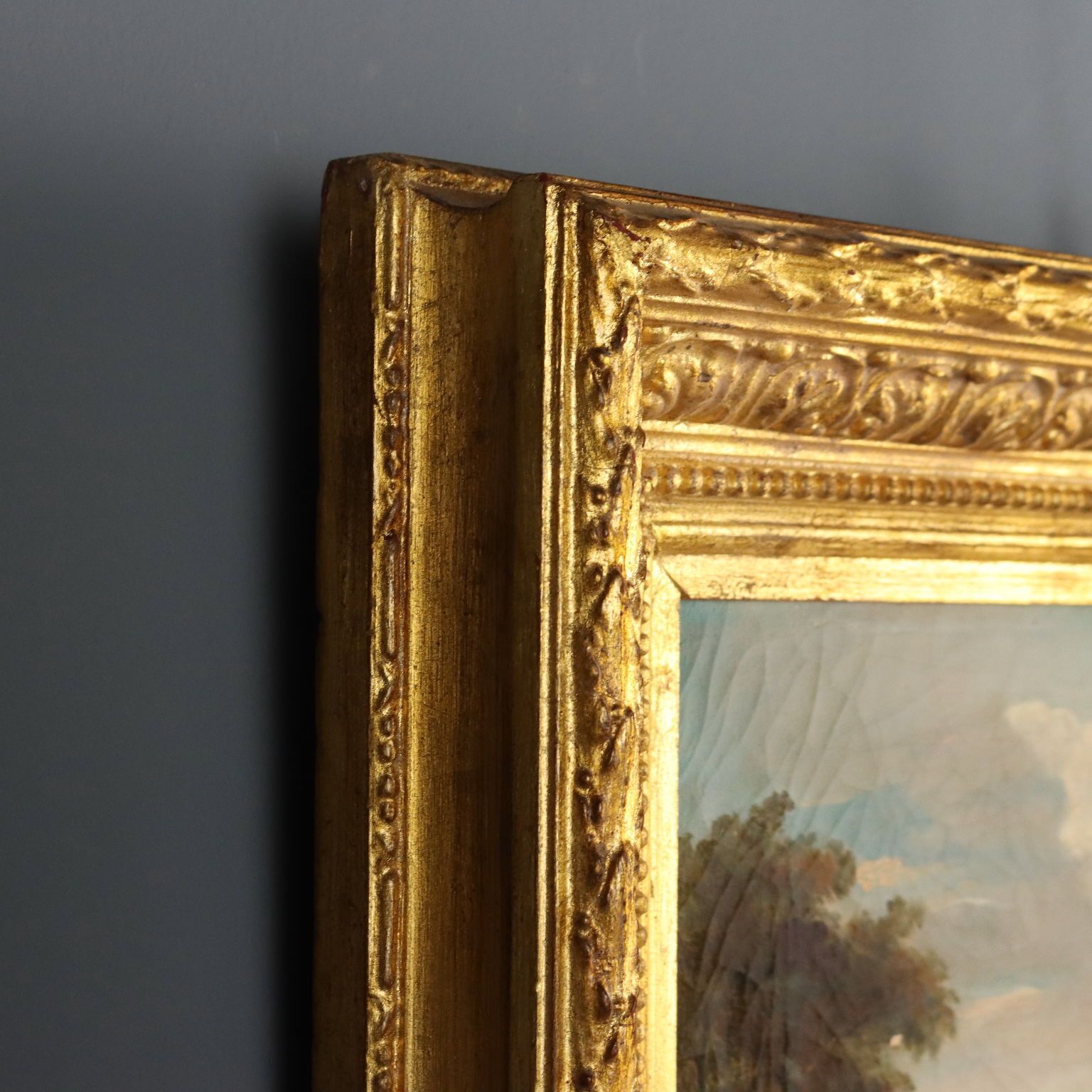 photo furniture Antique Painting Landscape With Mill Oil On Canvas XIX Century
