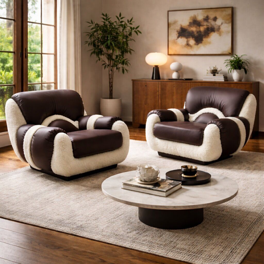 Vintage Armchairs Leatherette Foam Design Italy 1970s photo furniture